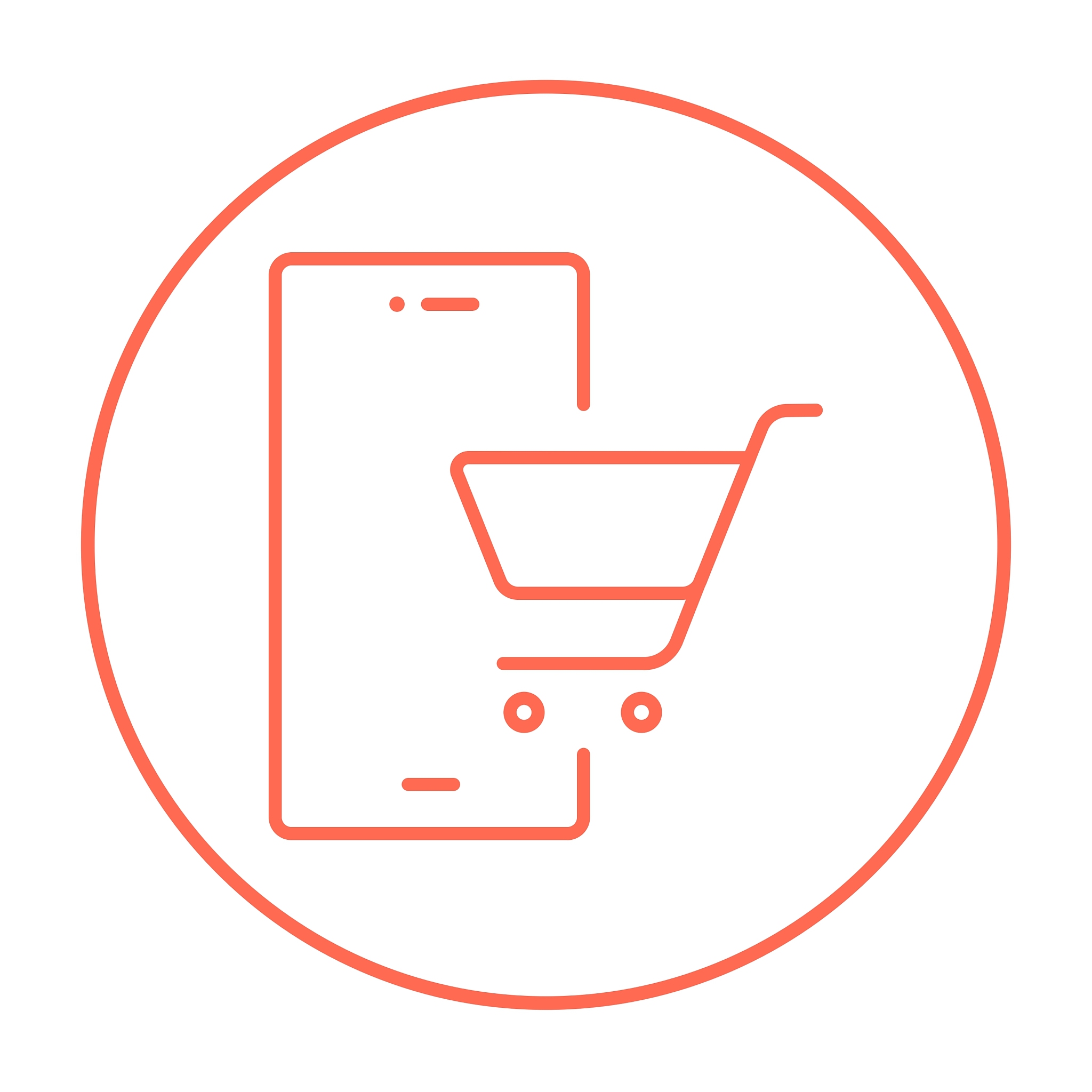 online shopping line icon
