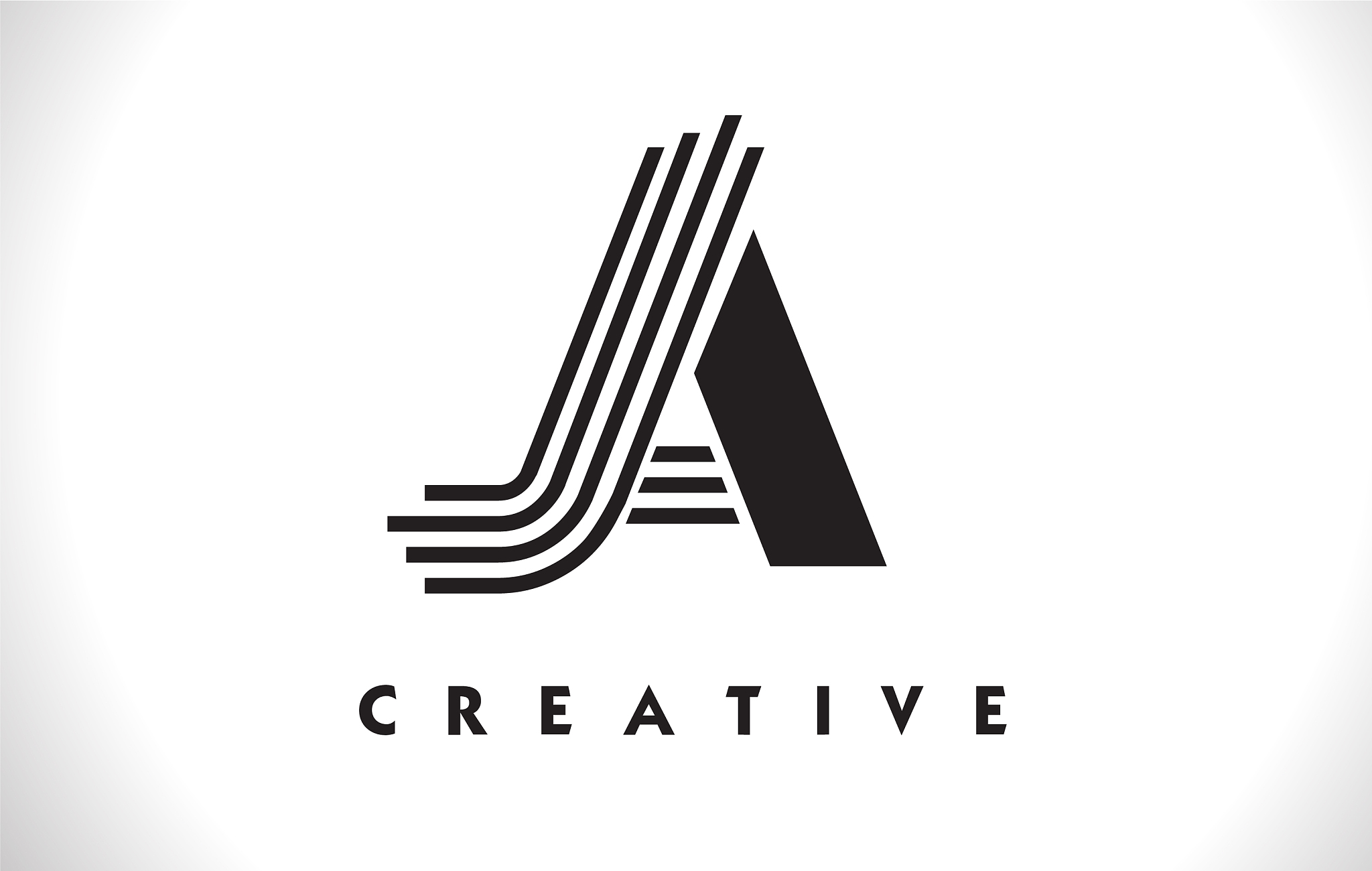 ja logo letter with black lines design line letter