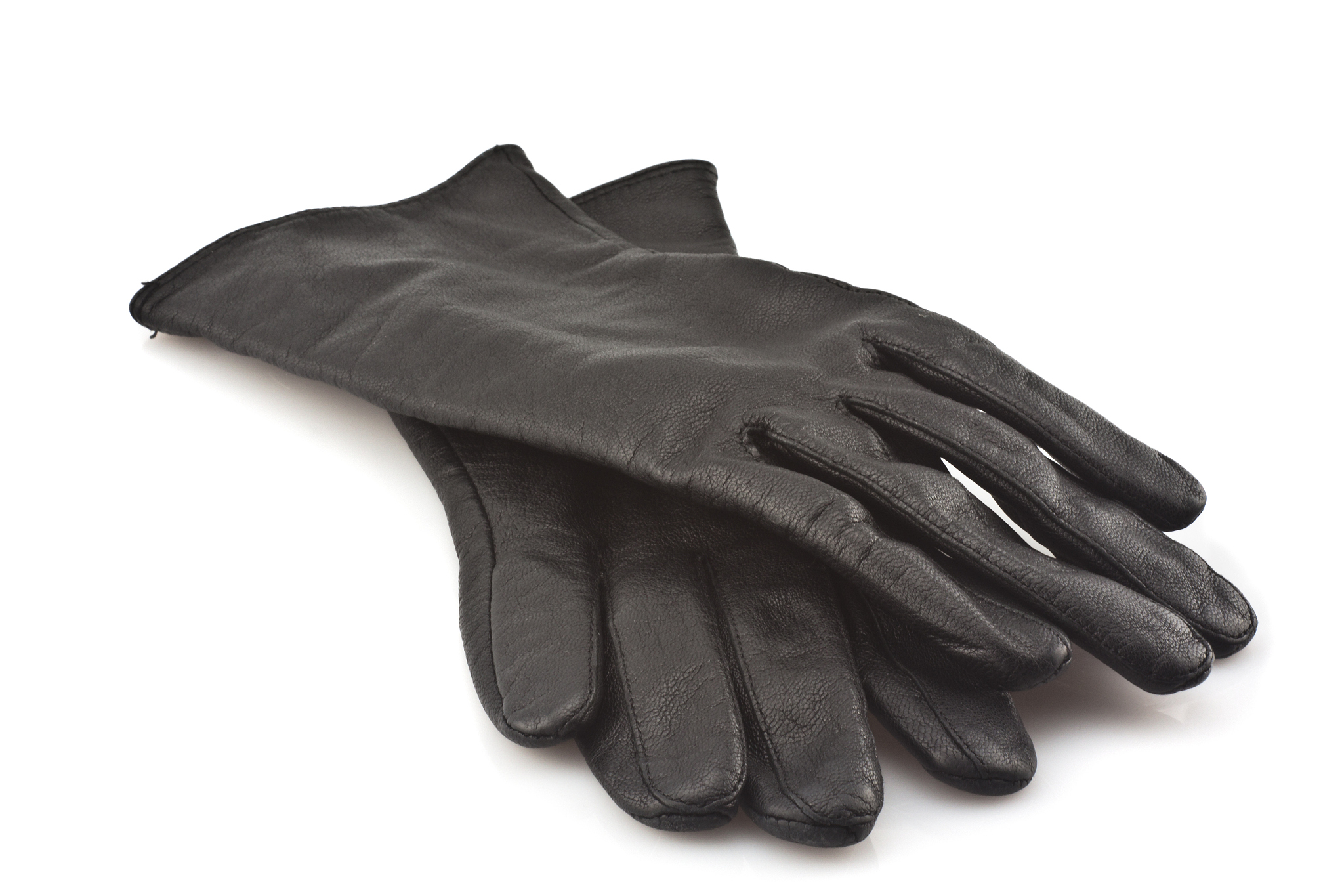 black leather gloves