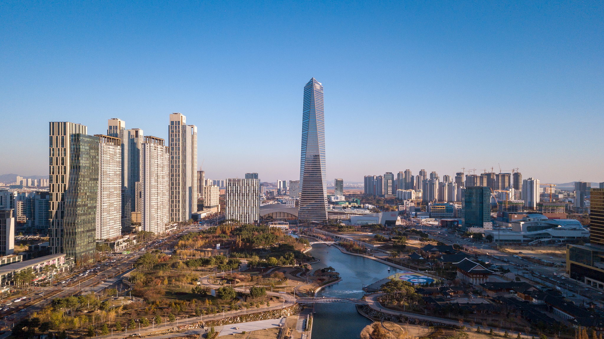songdo central park. incheon city,south korea