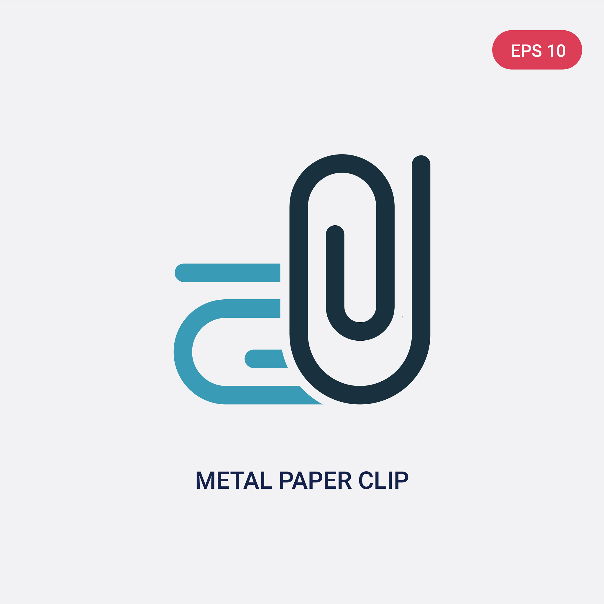 two color metal paper clip icon from other