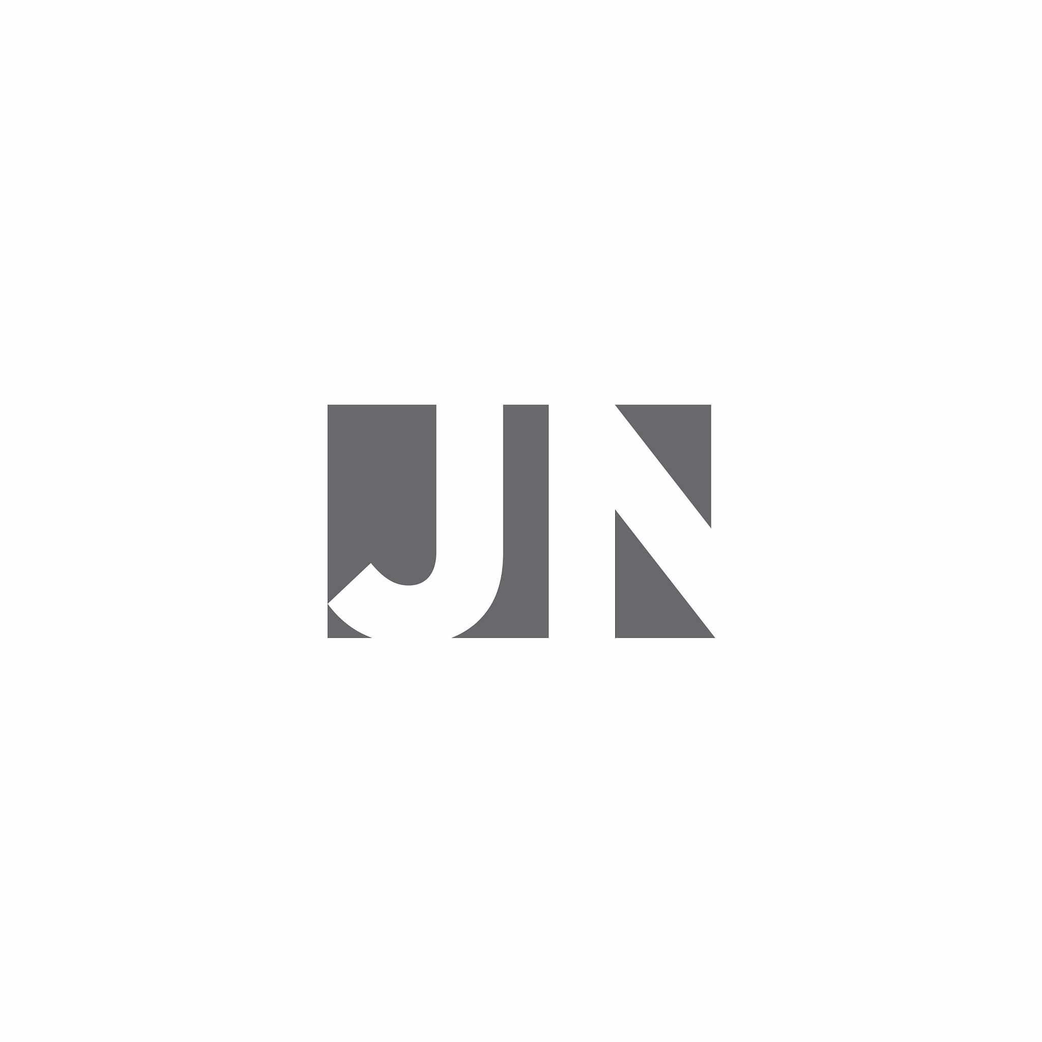 jn logo monogram with negative space style design