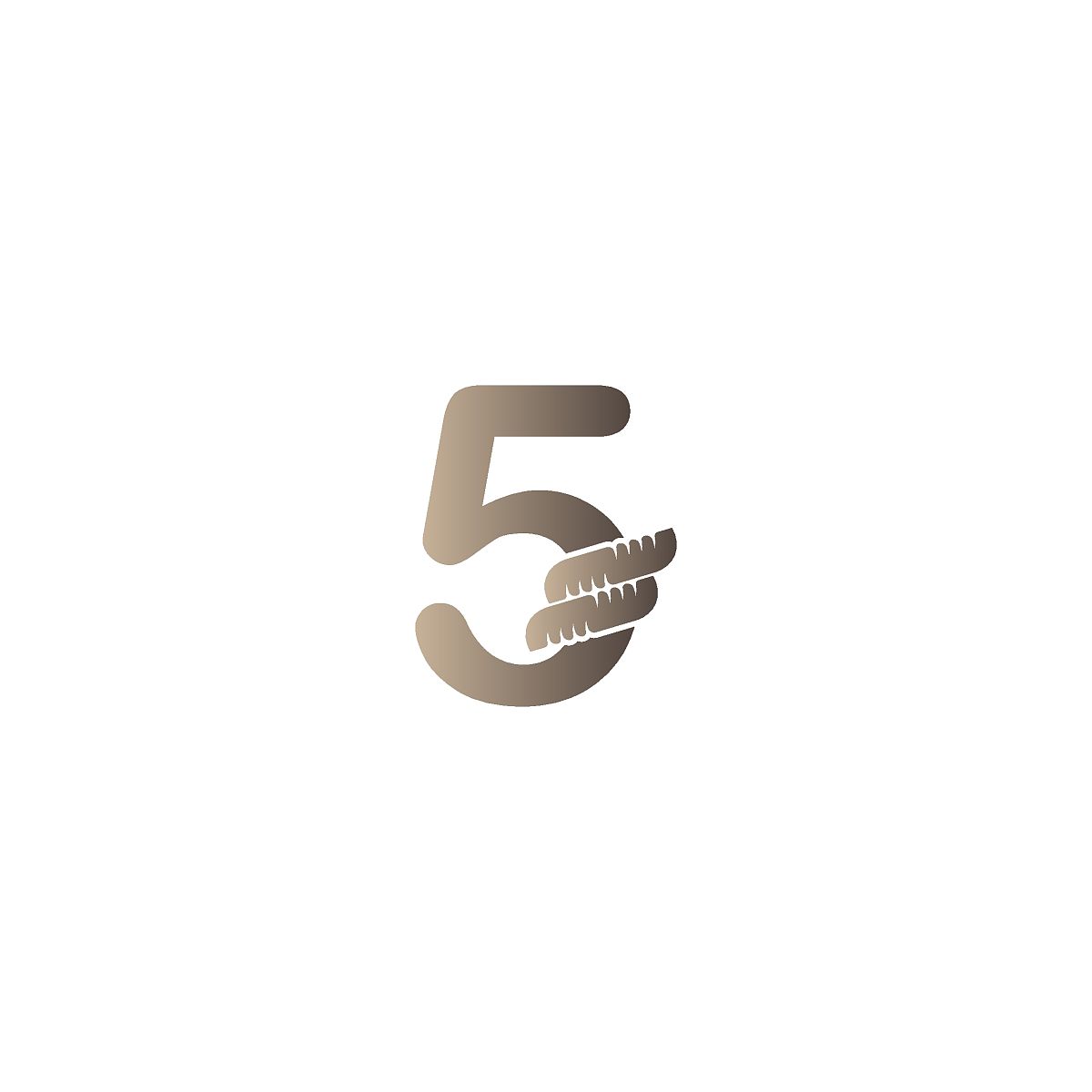 5号包裹在绳子图标标志设计插图