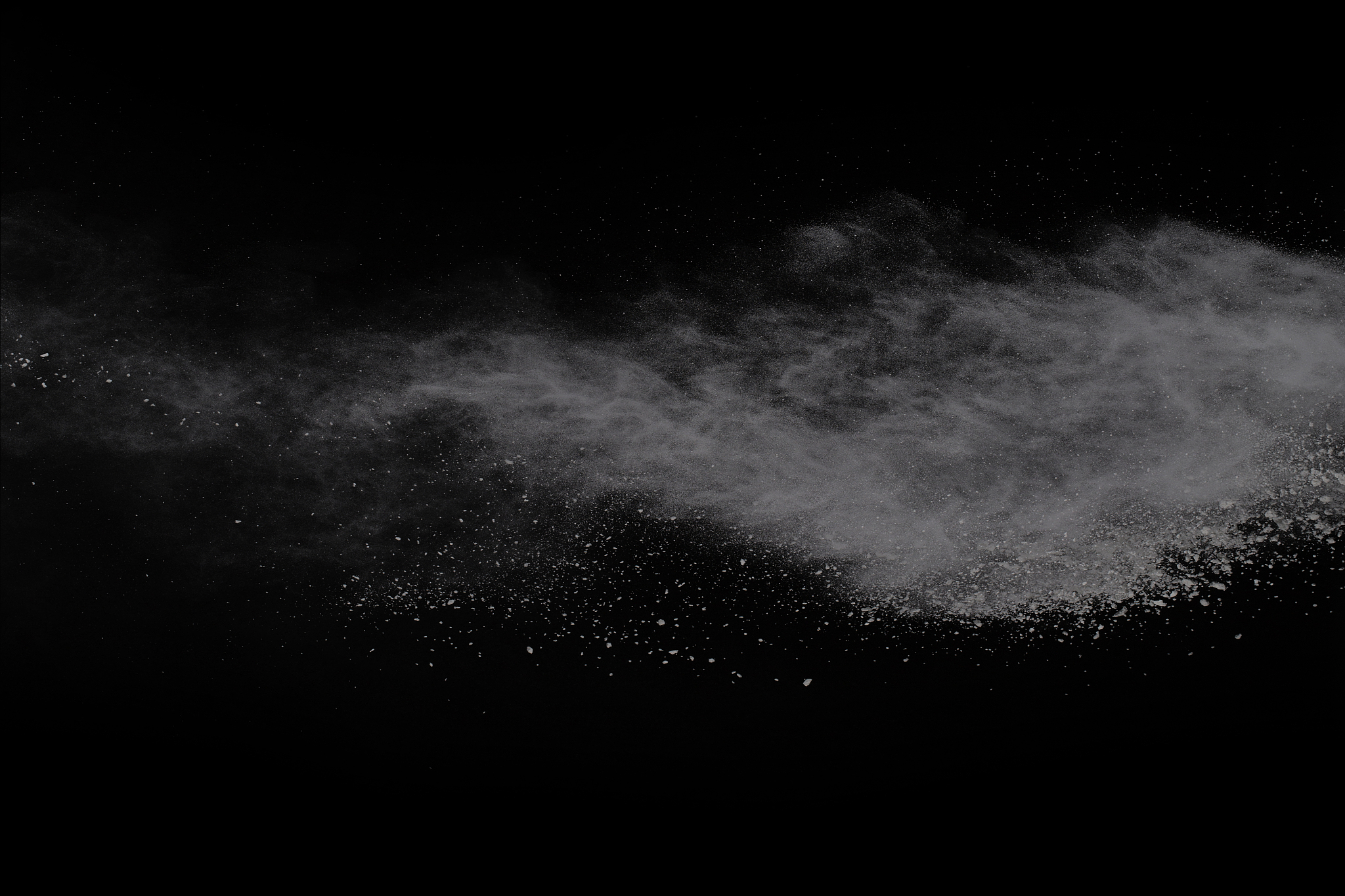 white powder explosion on white background. colored cloud. color
