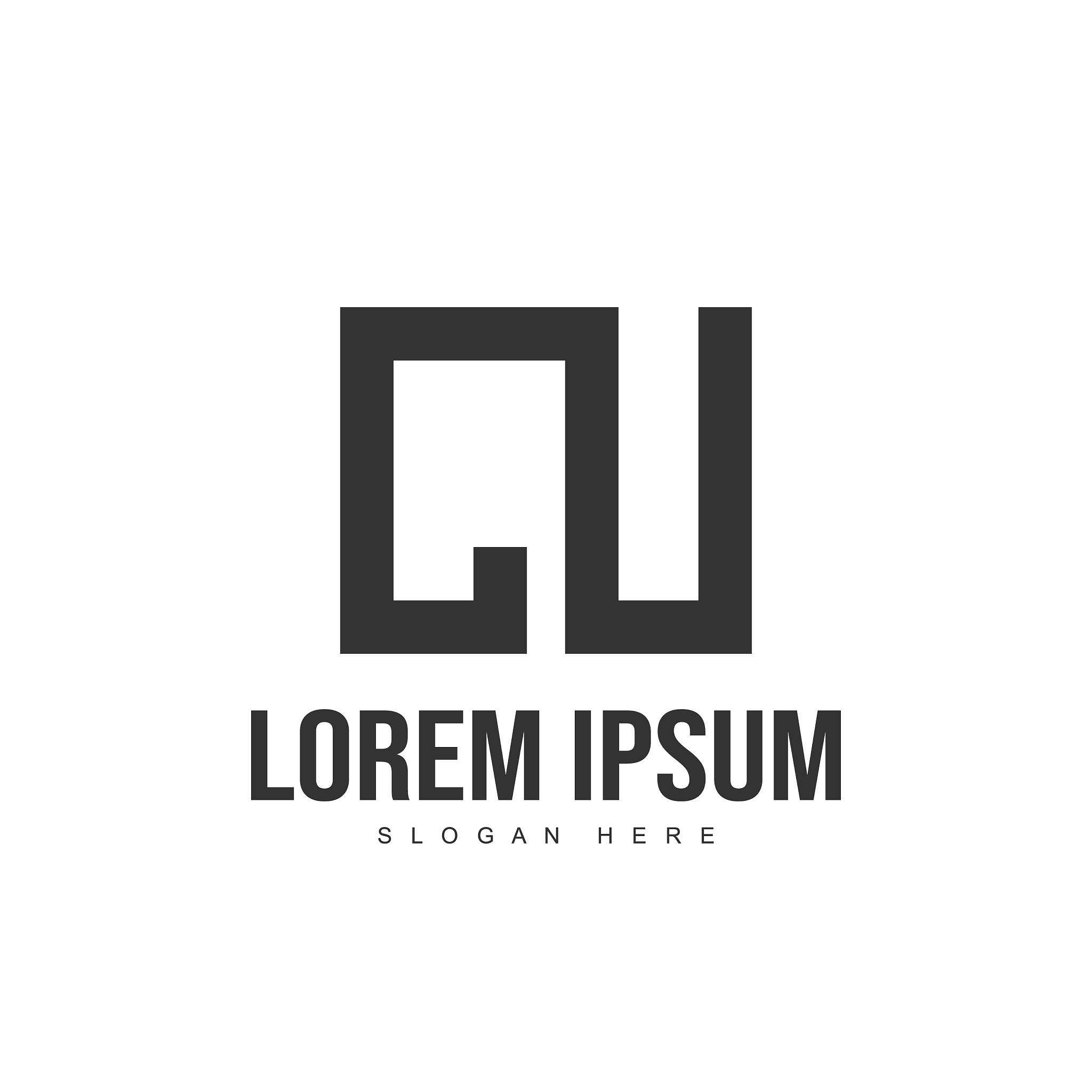 cu letter logo design initial letter logo template
