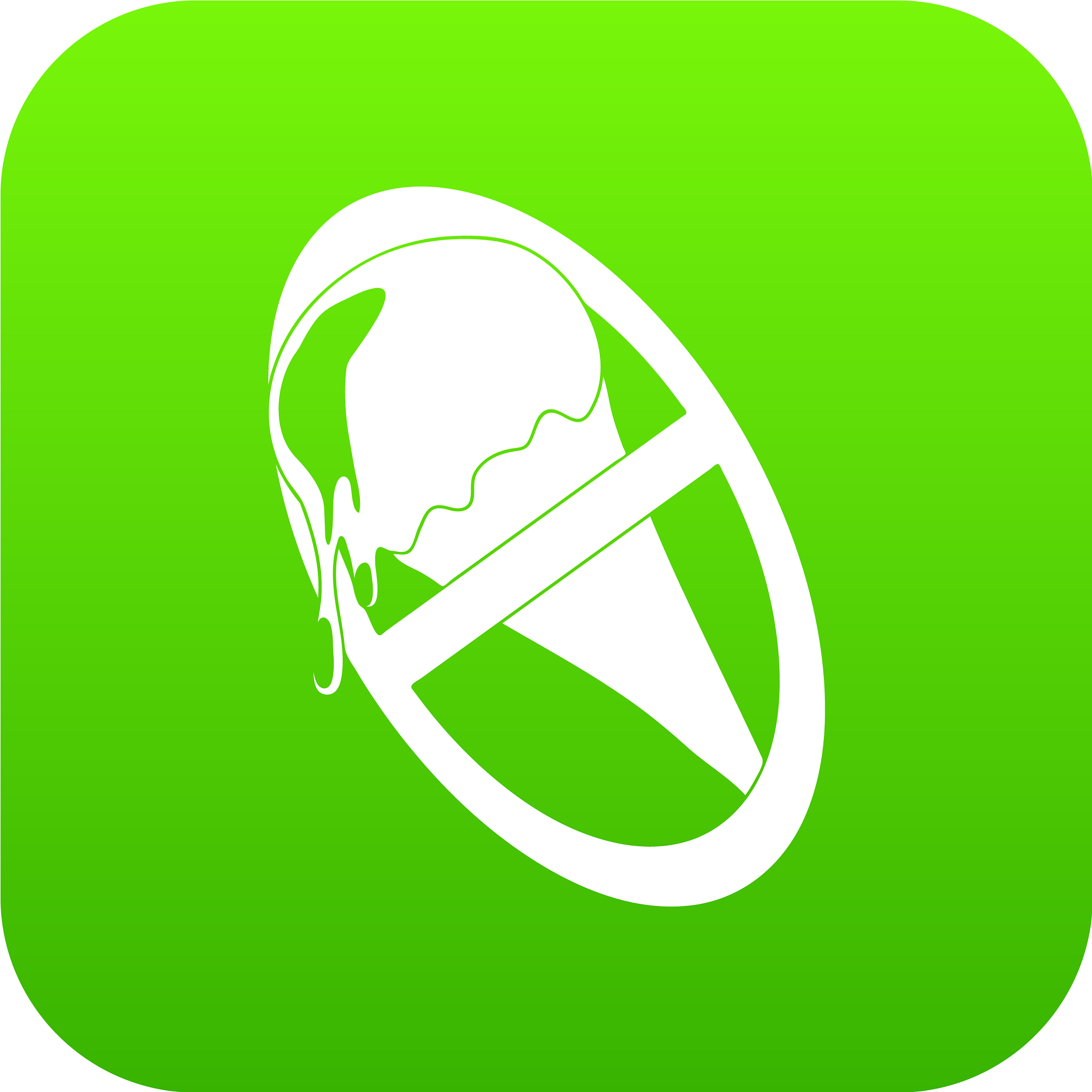 no ice cream icon green