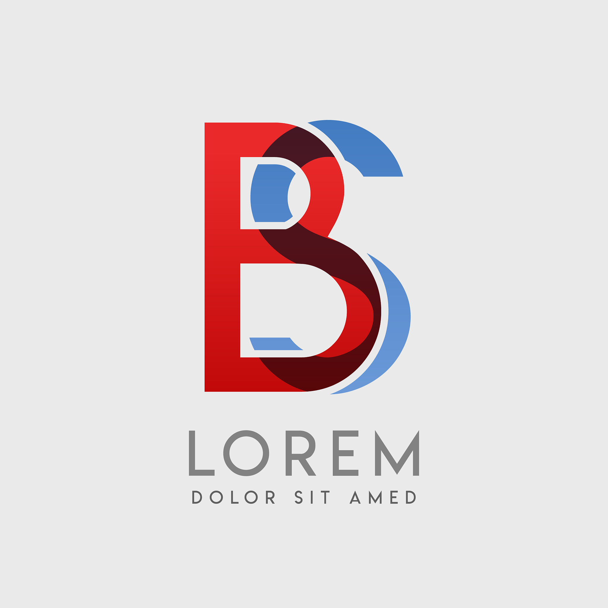 bs logo letters with blue and red gradation