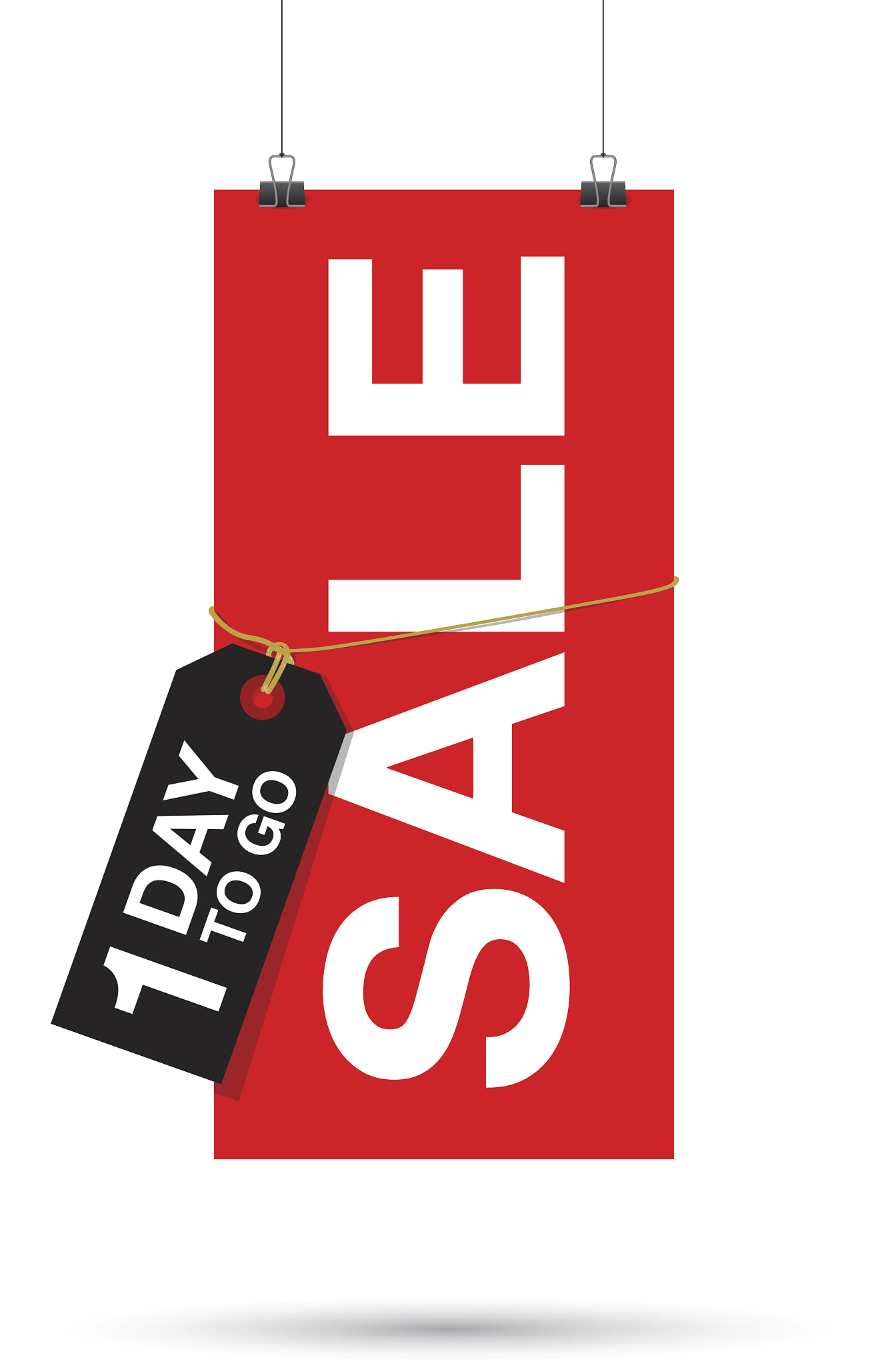 one day to go sale sign