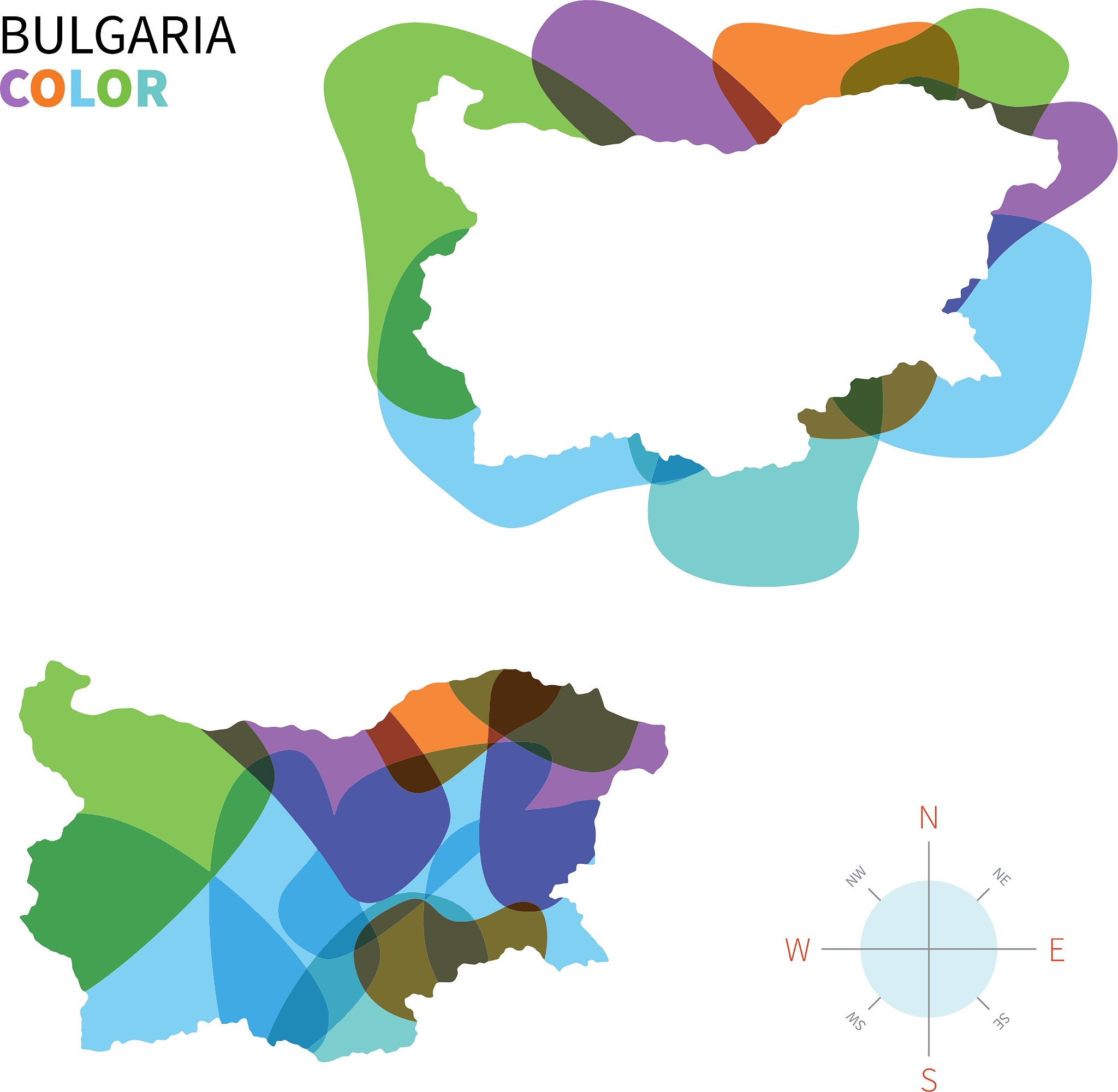 abstract color map of bulgaria