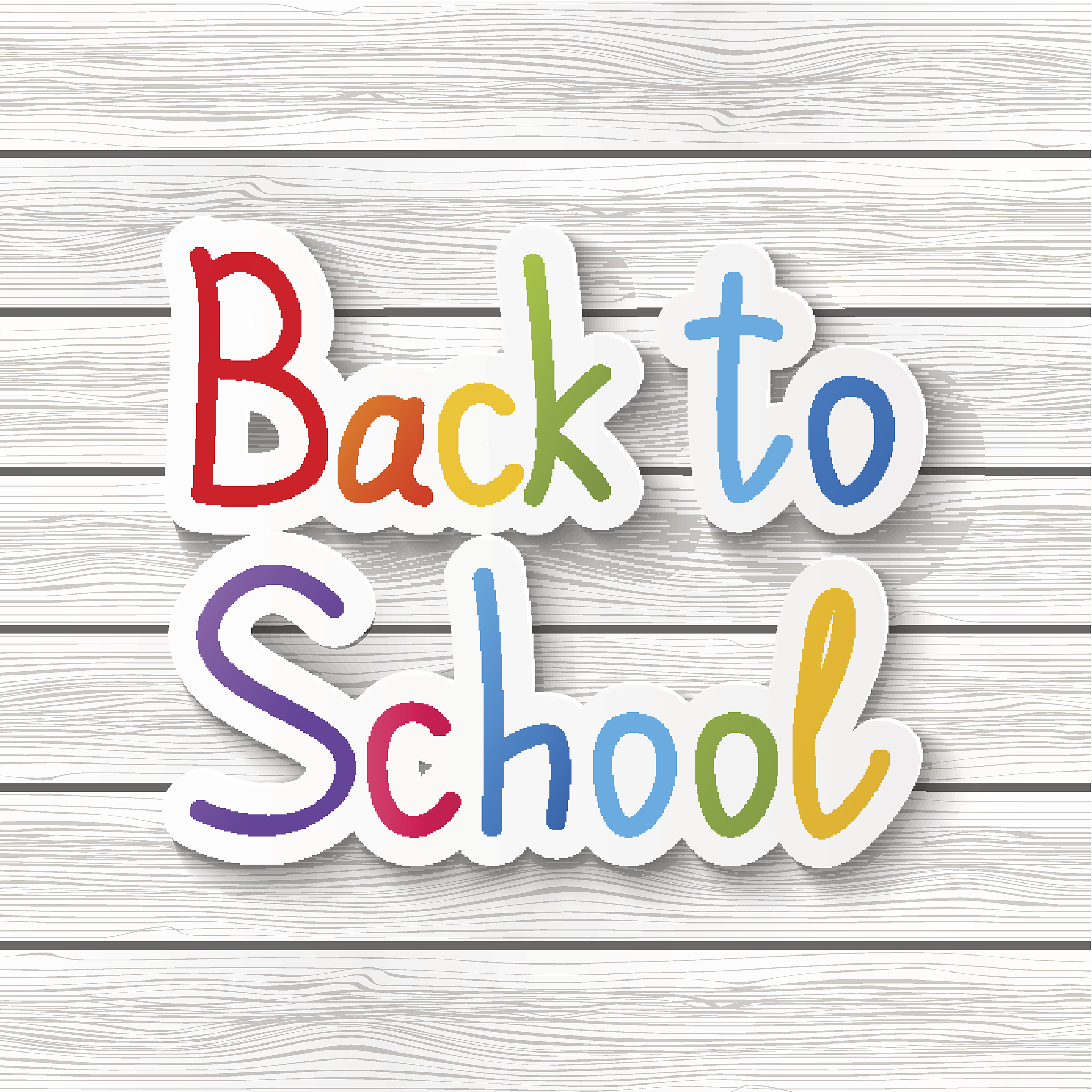 back to school message on wooden background