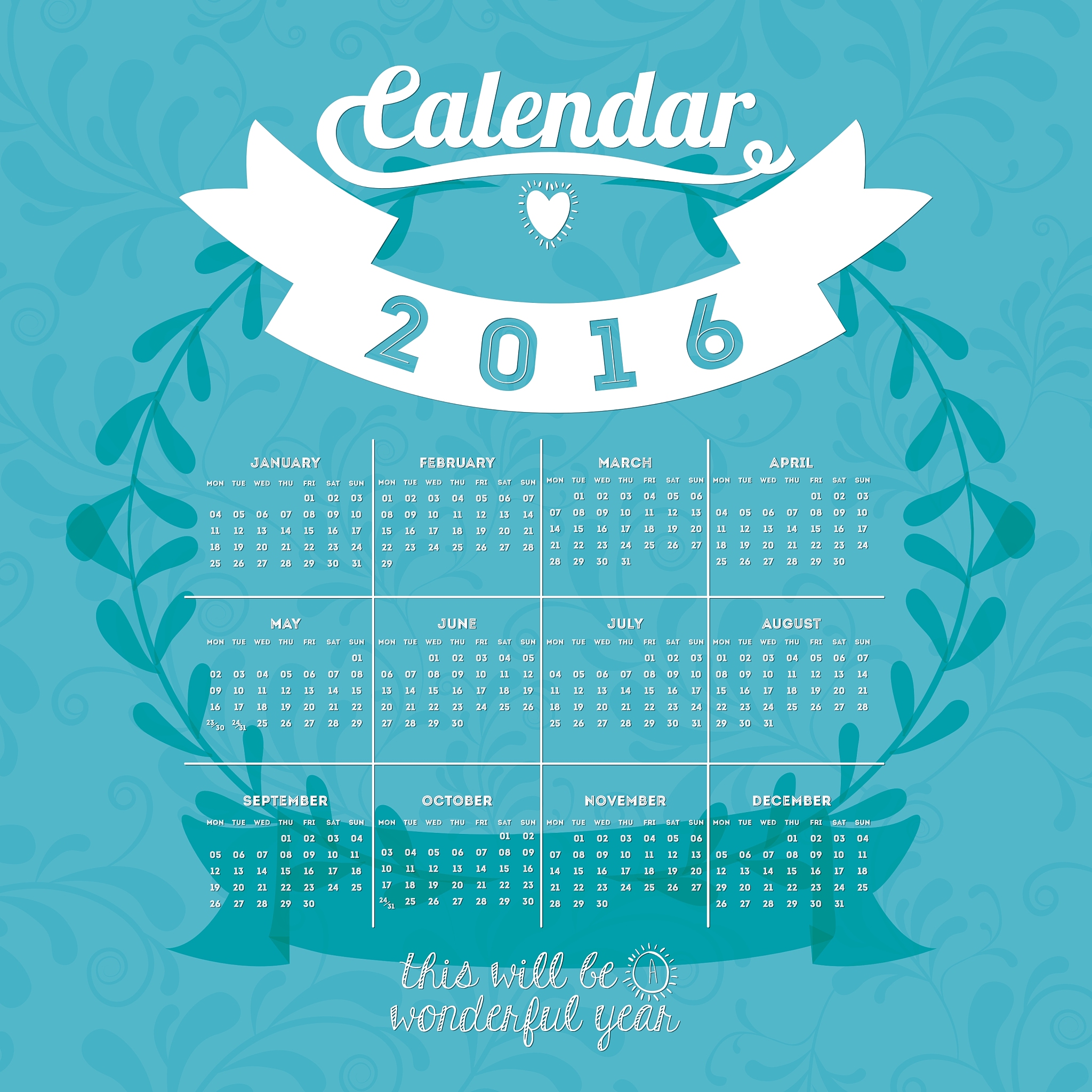 English Names for Months of the Year: January to December