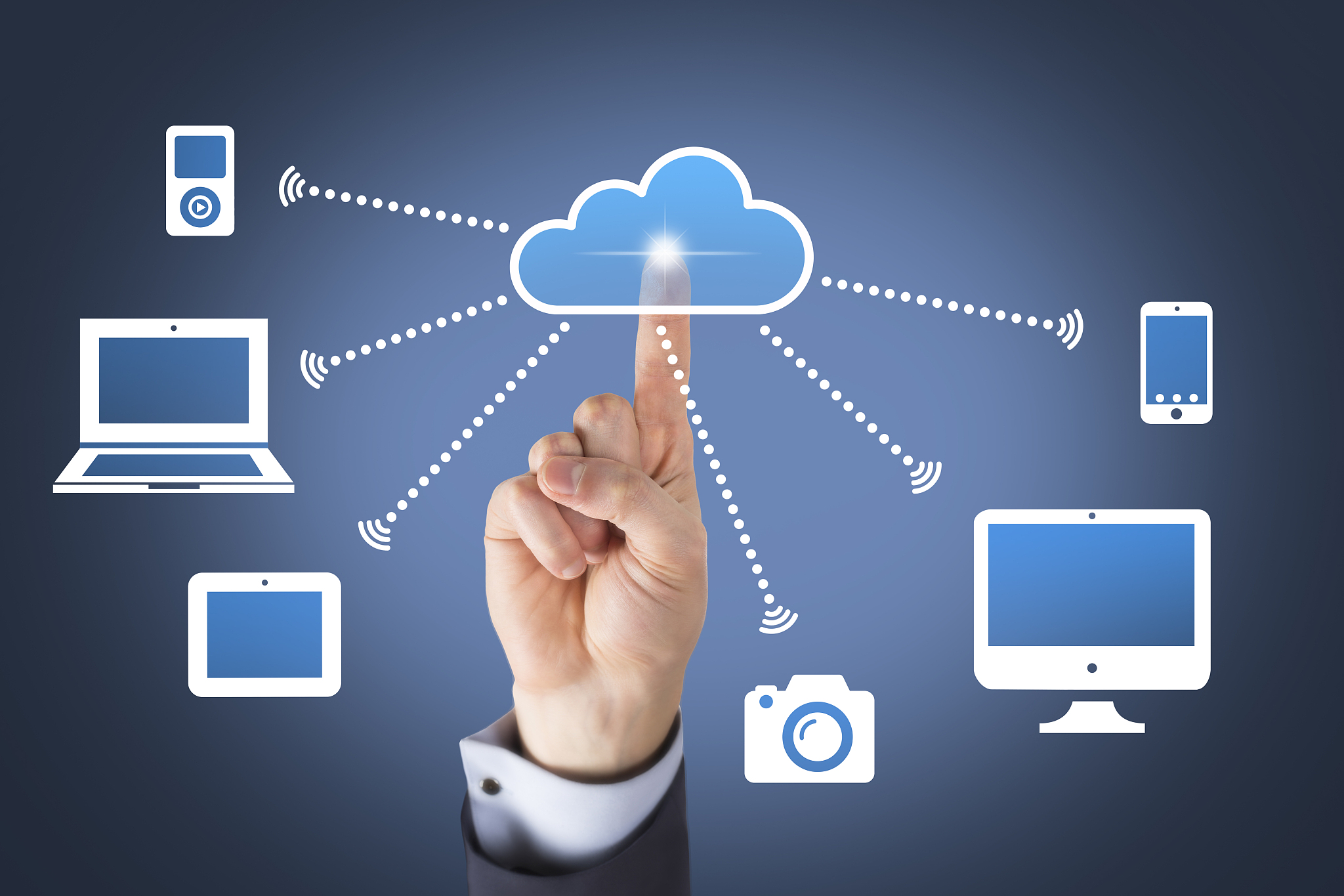 cloud computing digital on visual screen