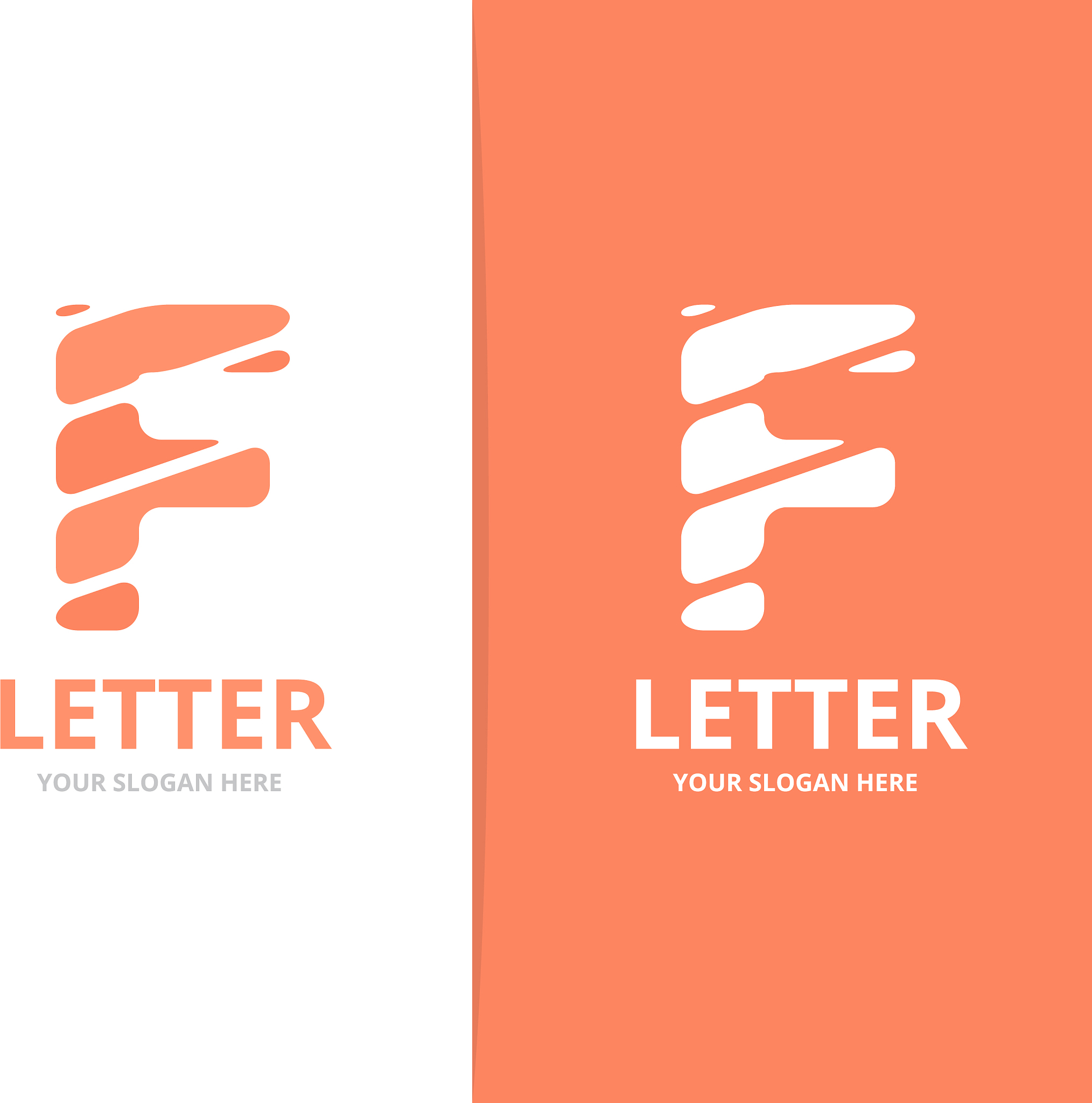 unique letter f logo design template