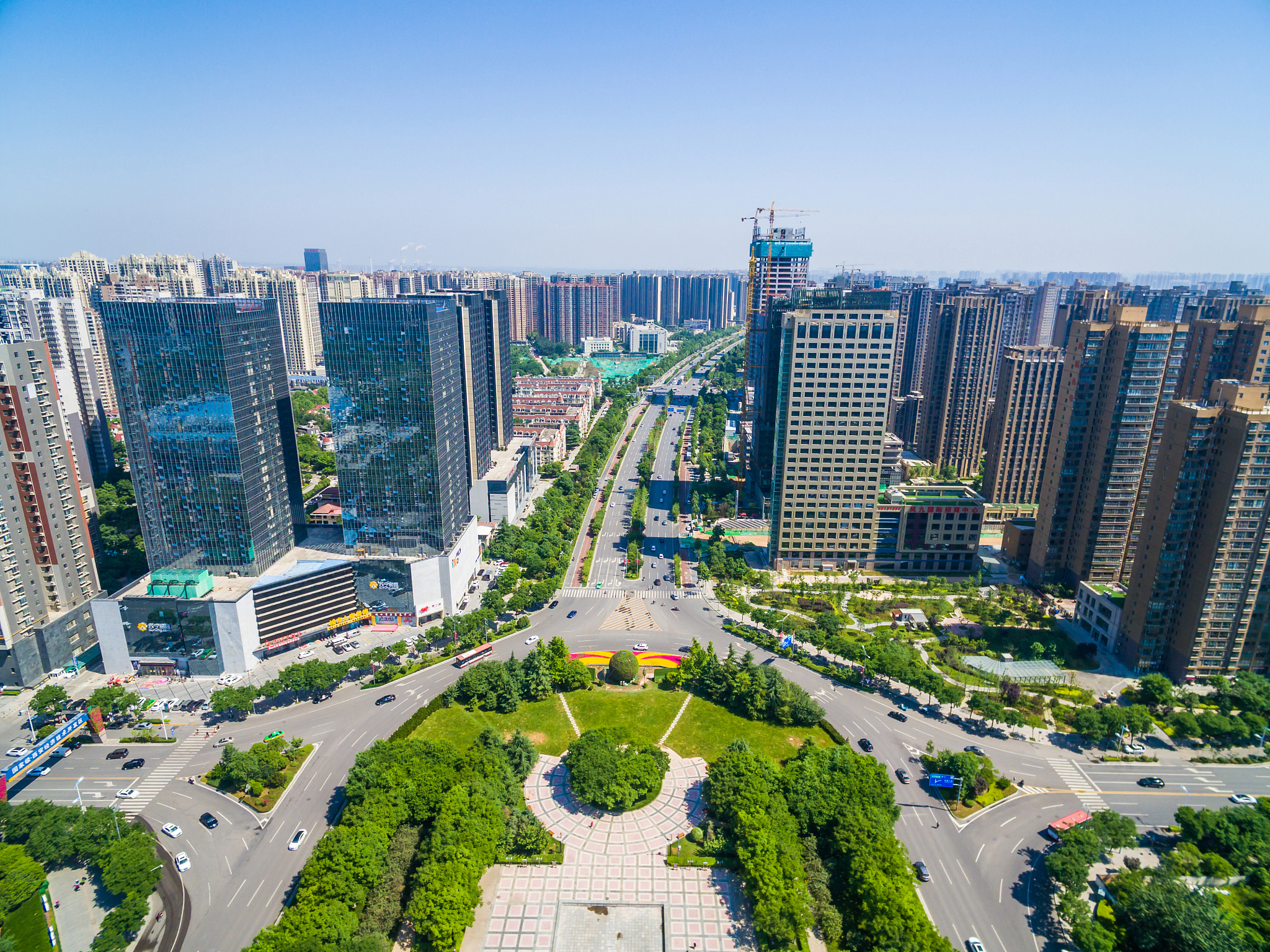 航拍西安城市风光