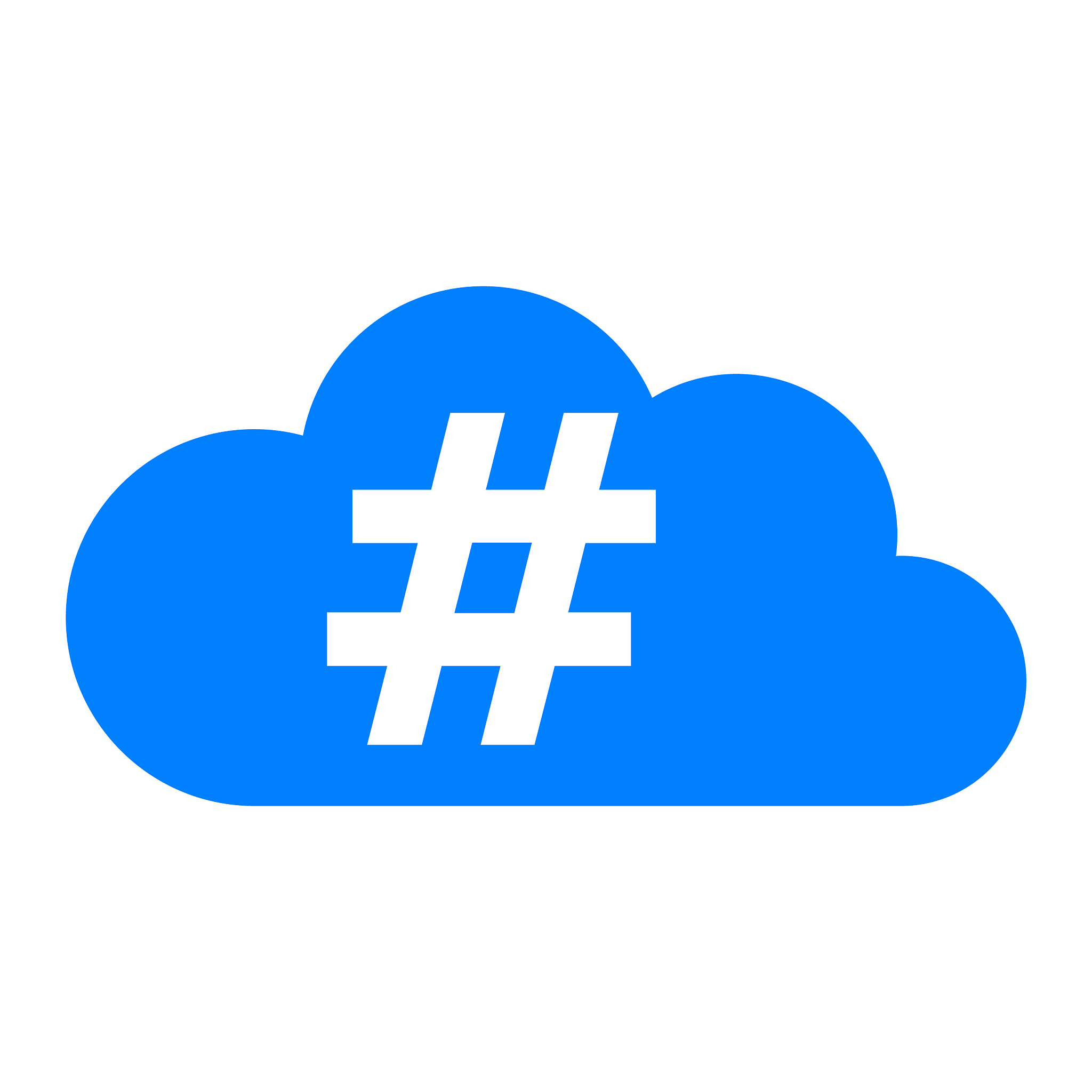 hashtag and cloud