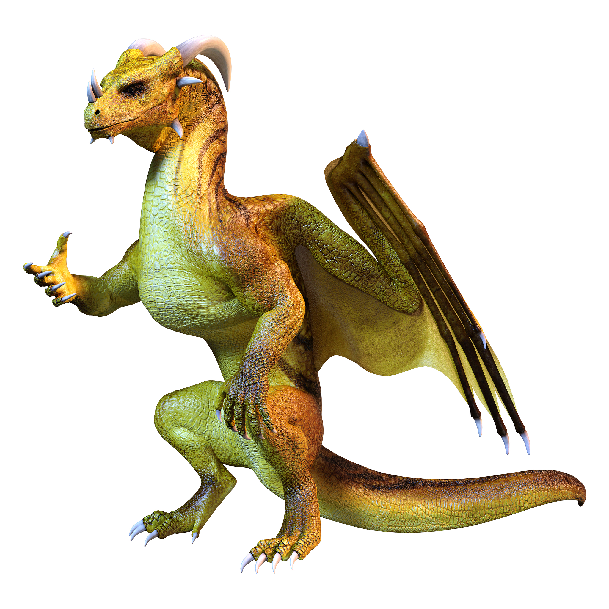 3d illustration fantasy dragon on white