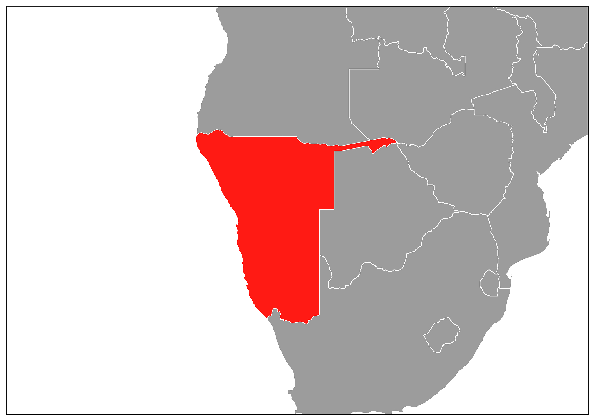 namibia map on gray base