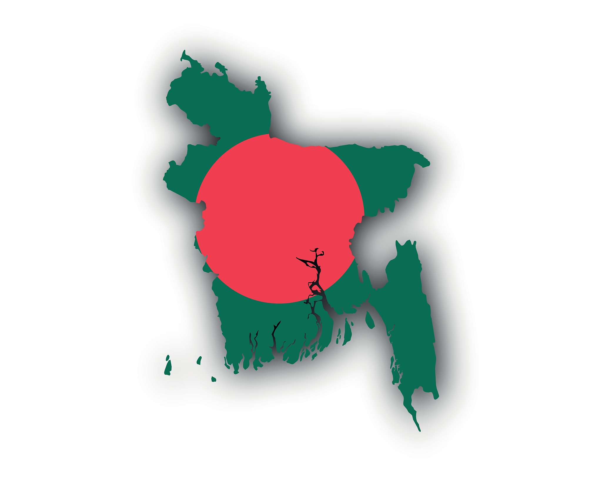 map and flag of bangladesh