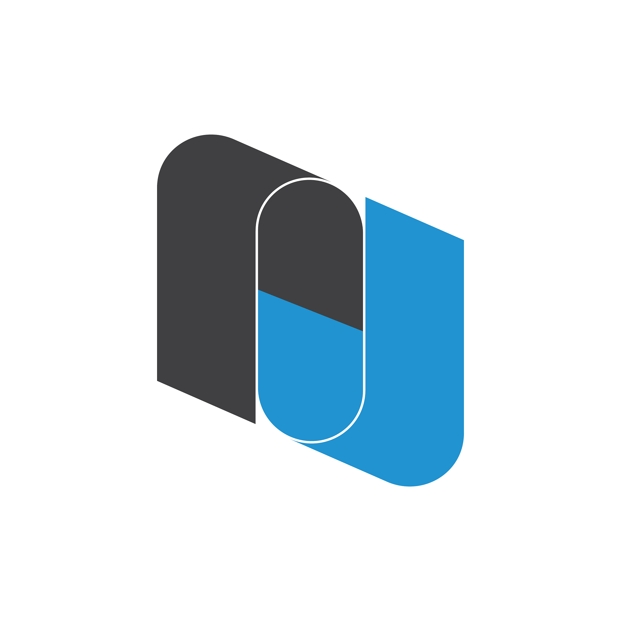 letter rj geometric linked 3d logo