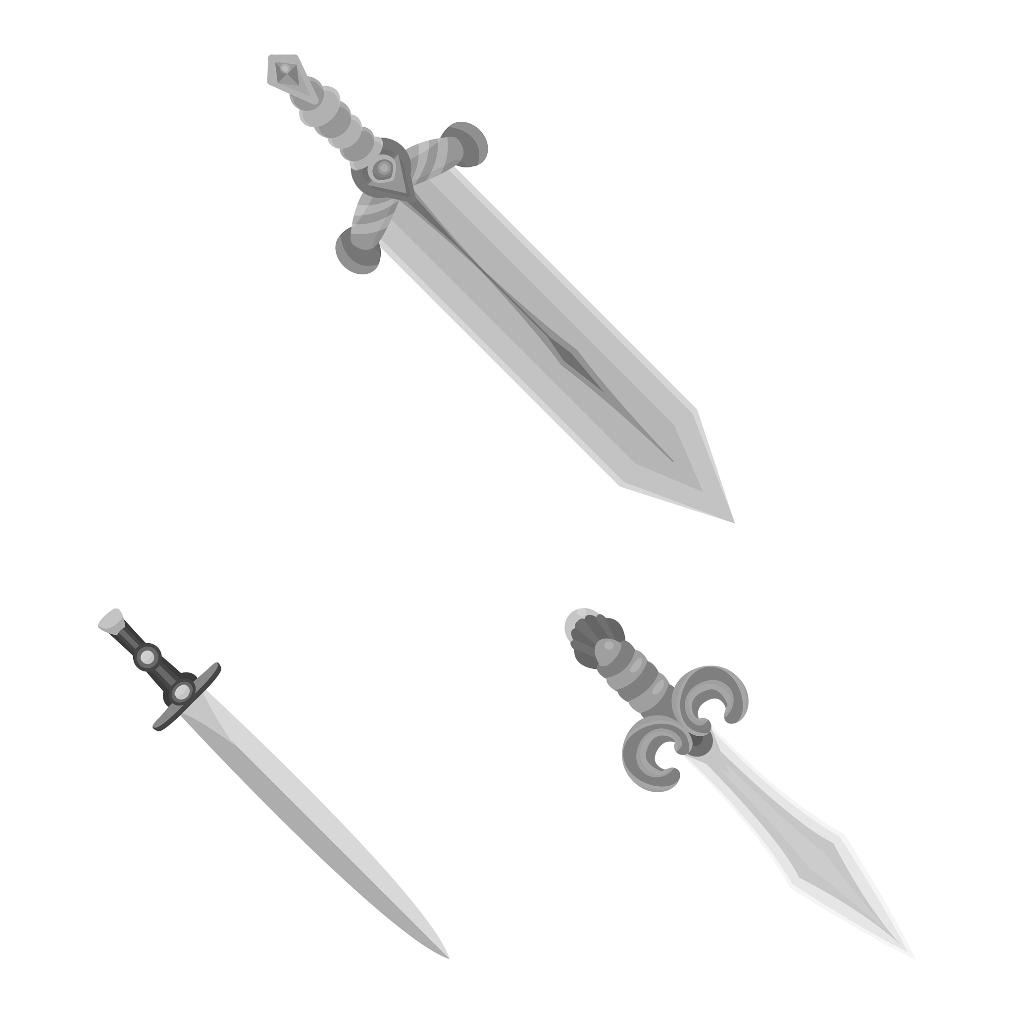 isolated object sharp and blade logo set of