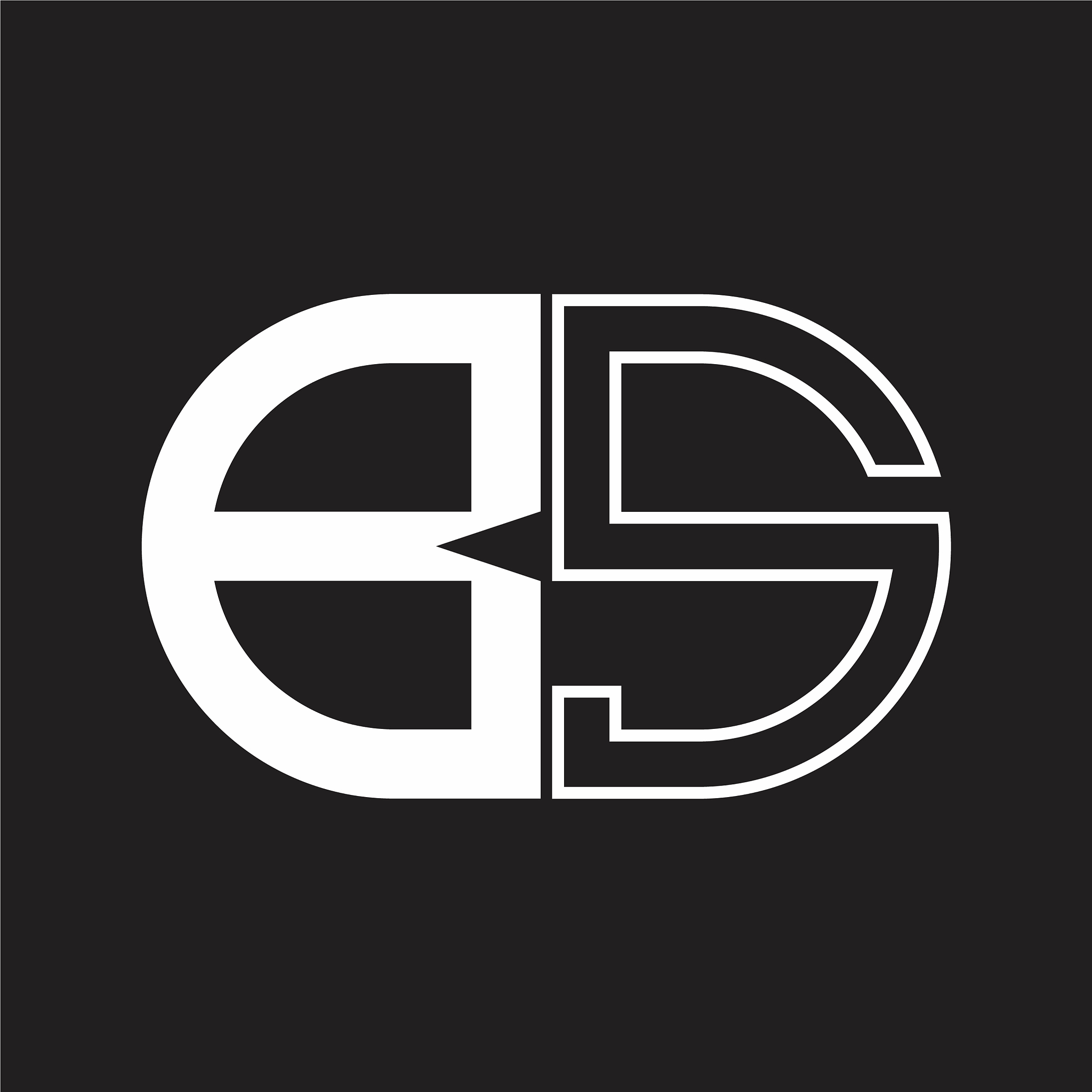 bs letter logo monogram with oval shape negative