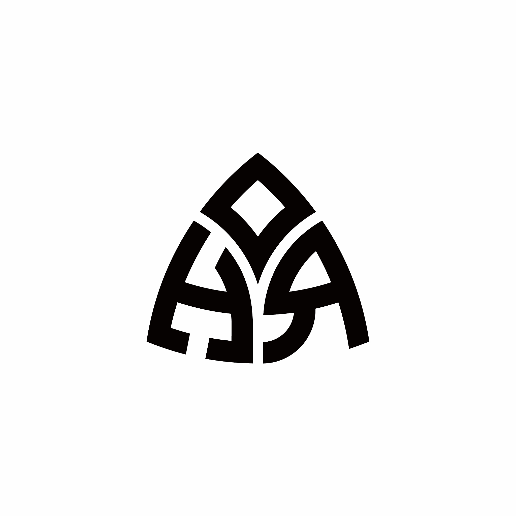 hr monogram logo with modern triangle style