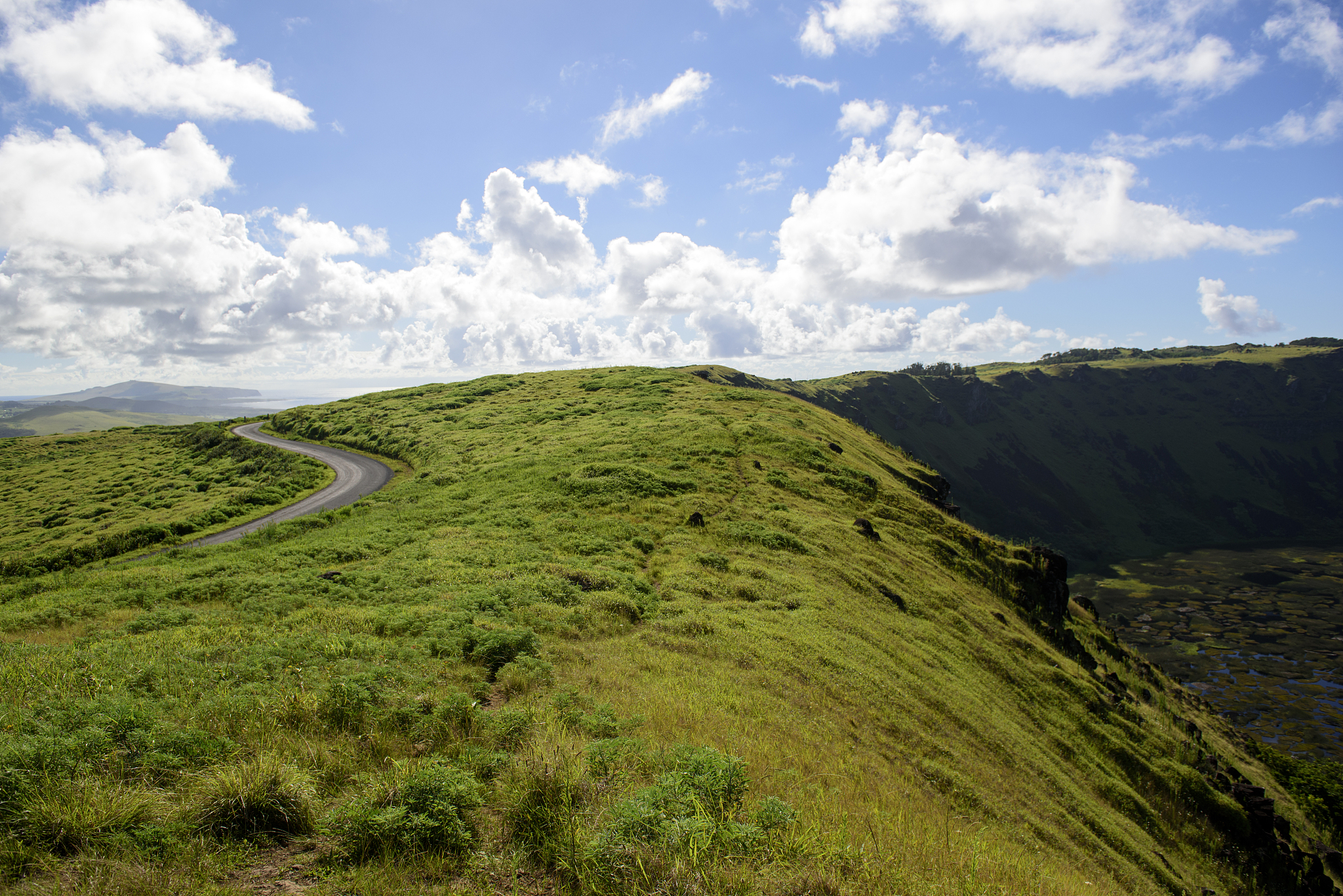 rano kao volcano crater lake, easter island