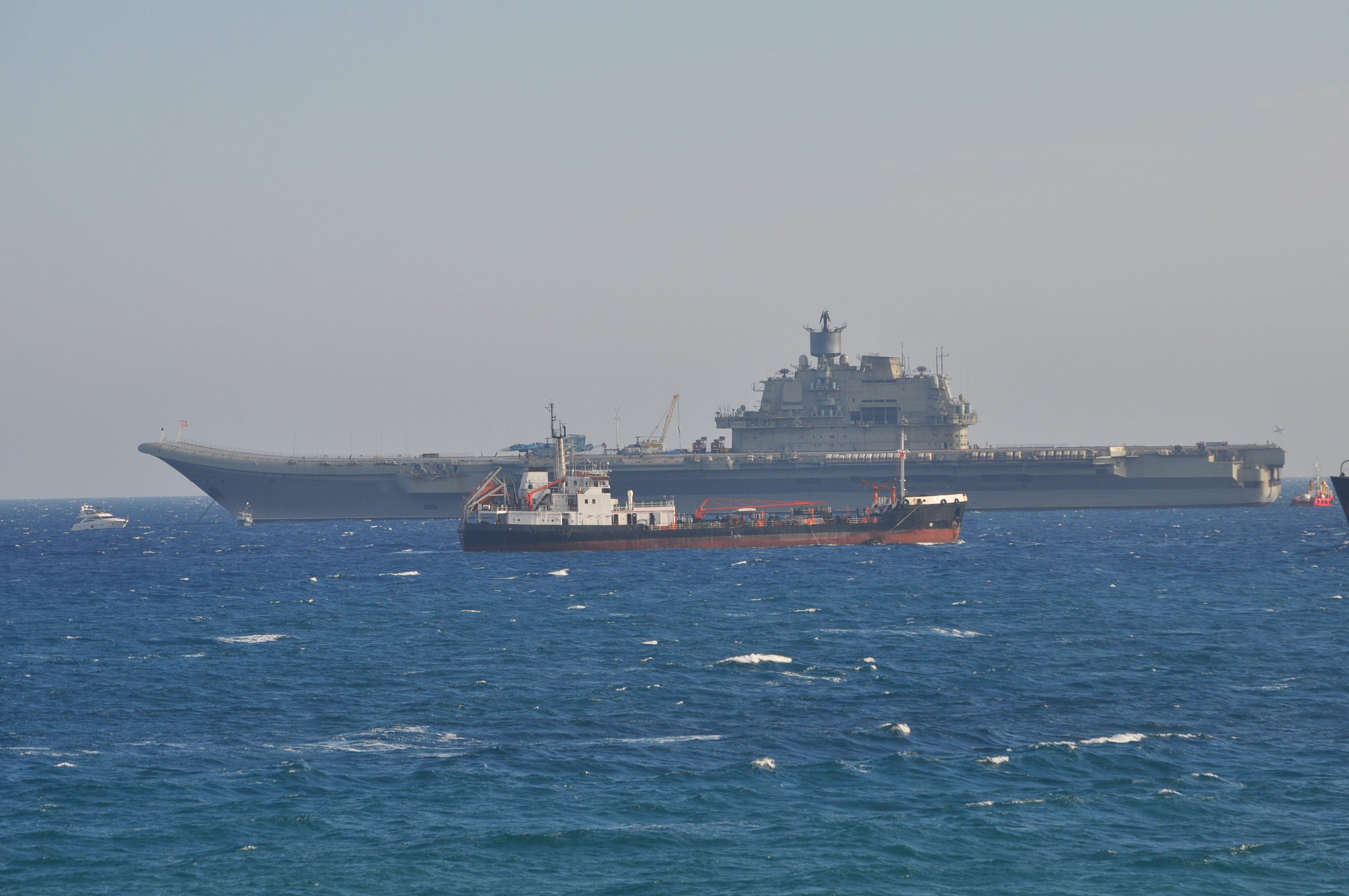 the beautiful warship on sea.