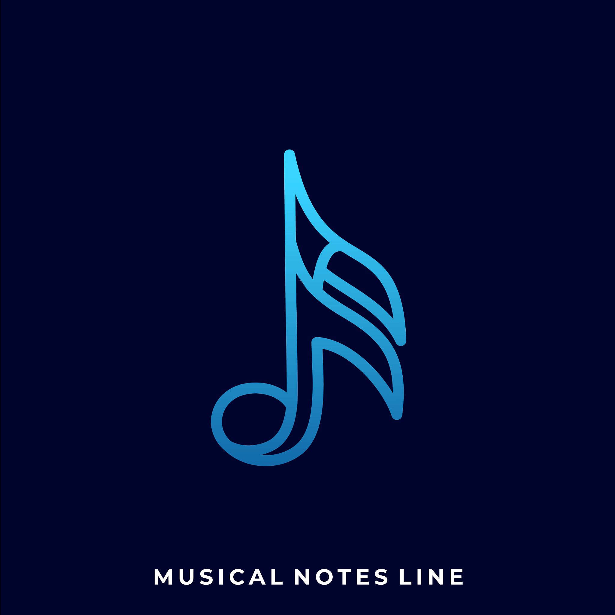 musical media line art design template