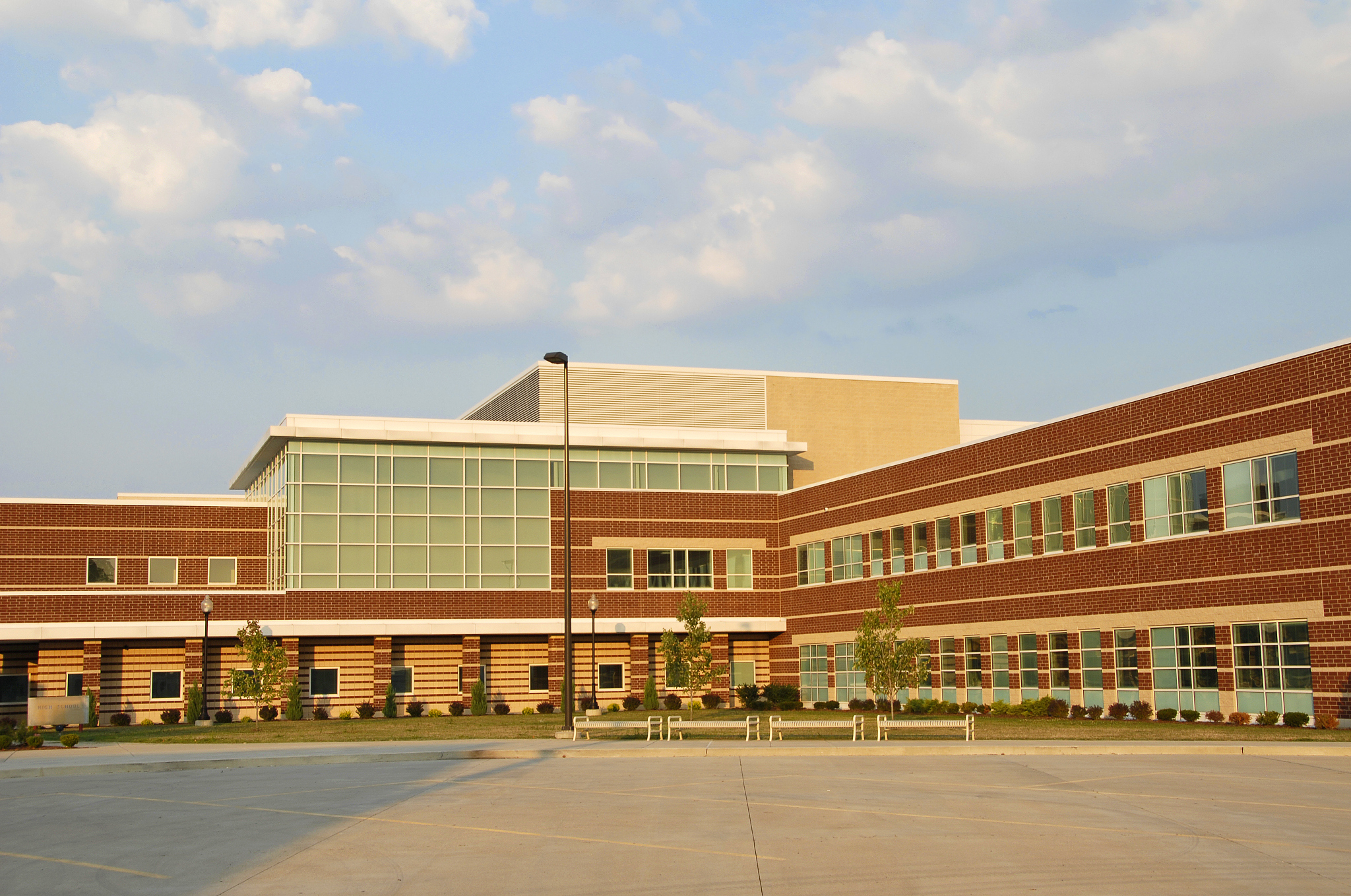 the outside of a new school building