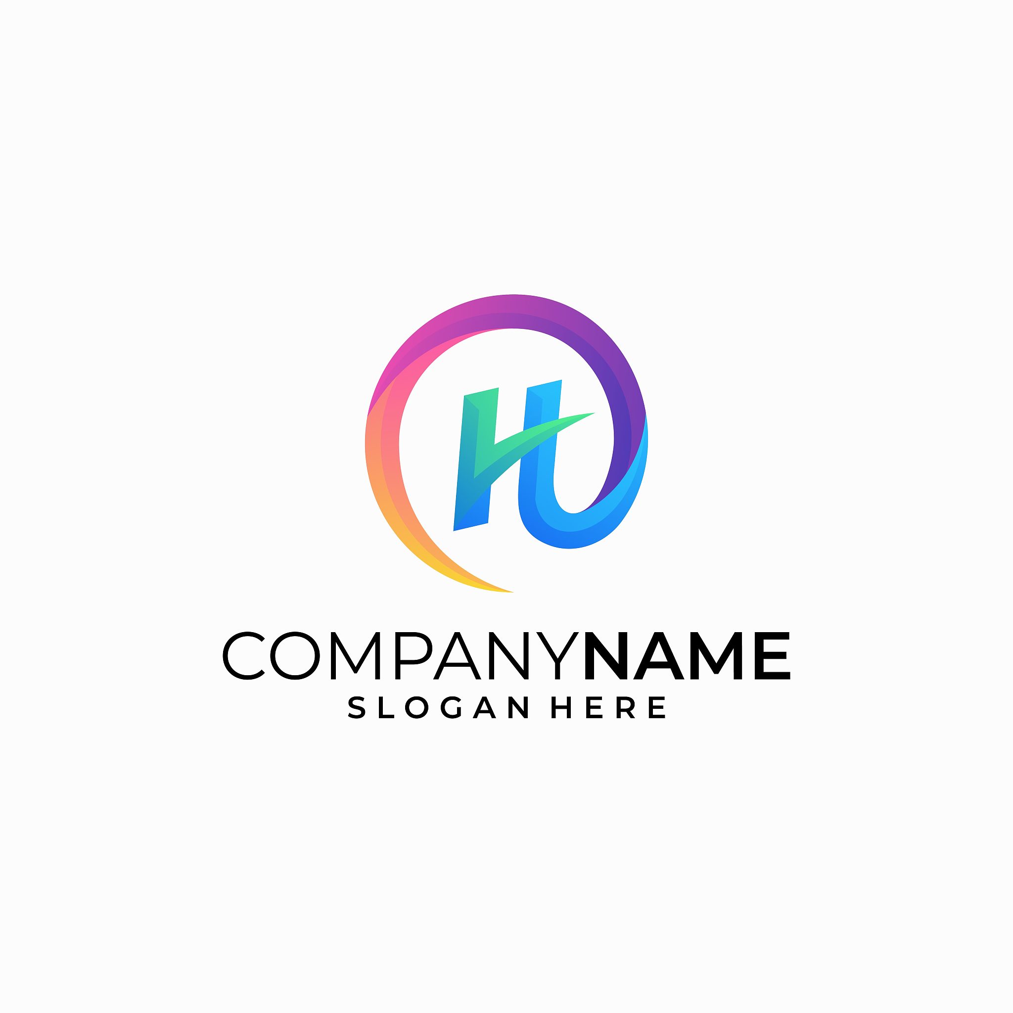 letter h colorful concept illustration vector template