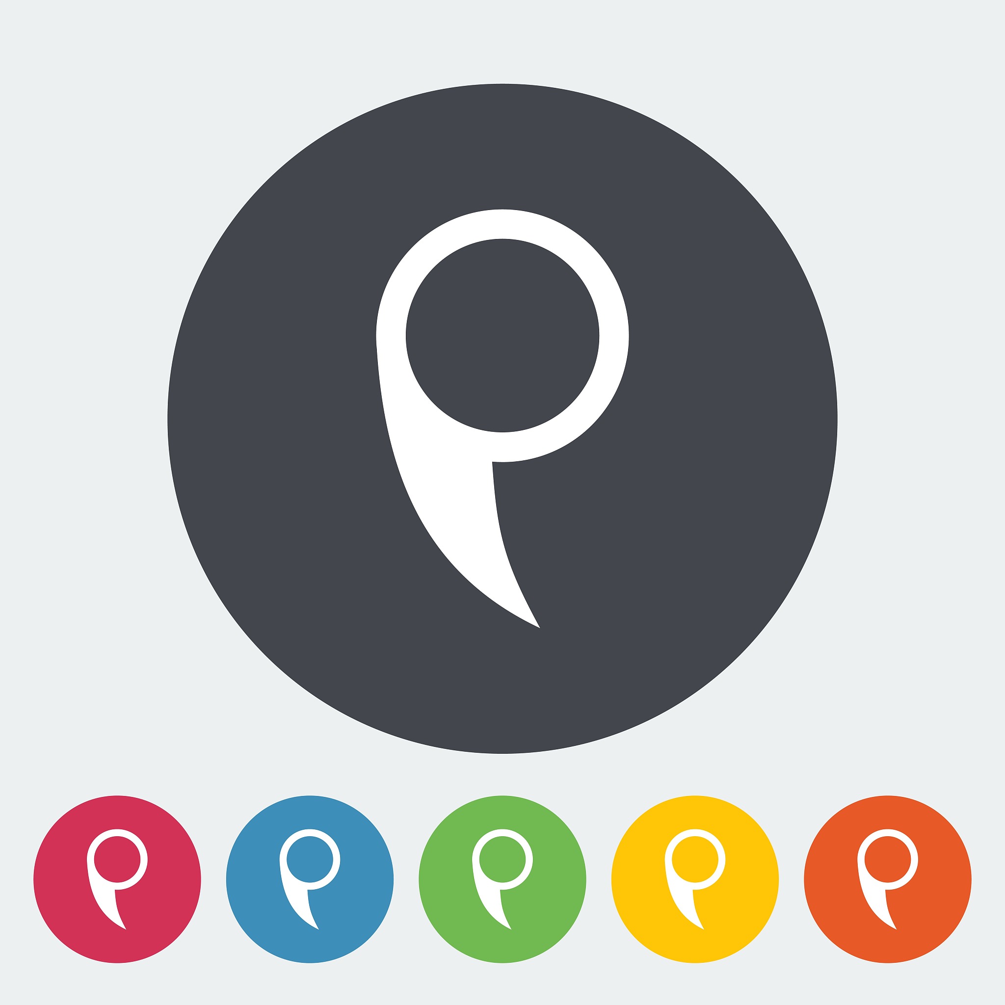 map pointer single flat icon.