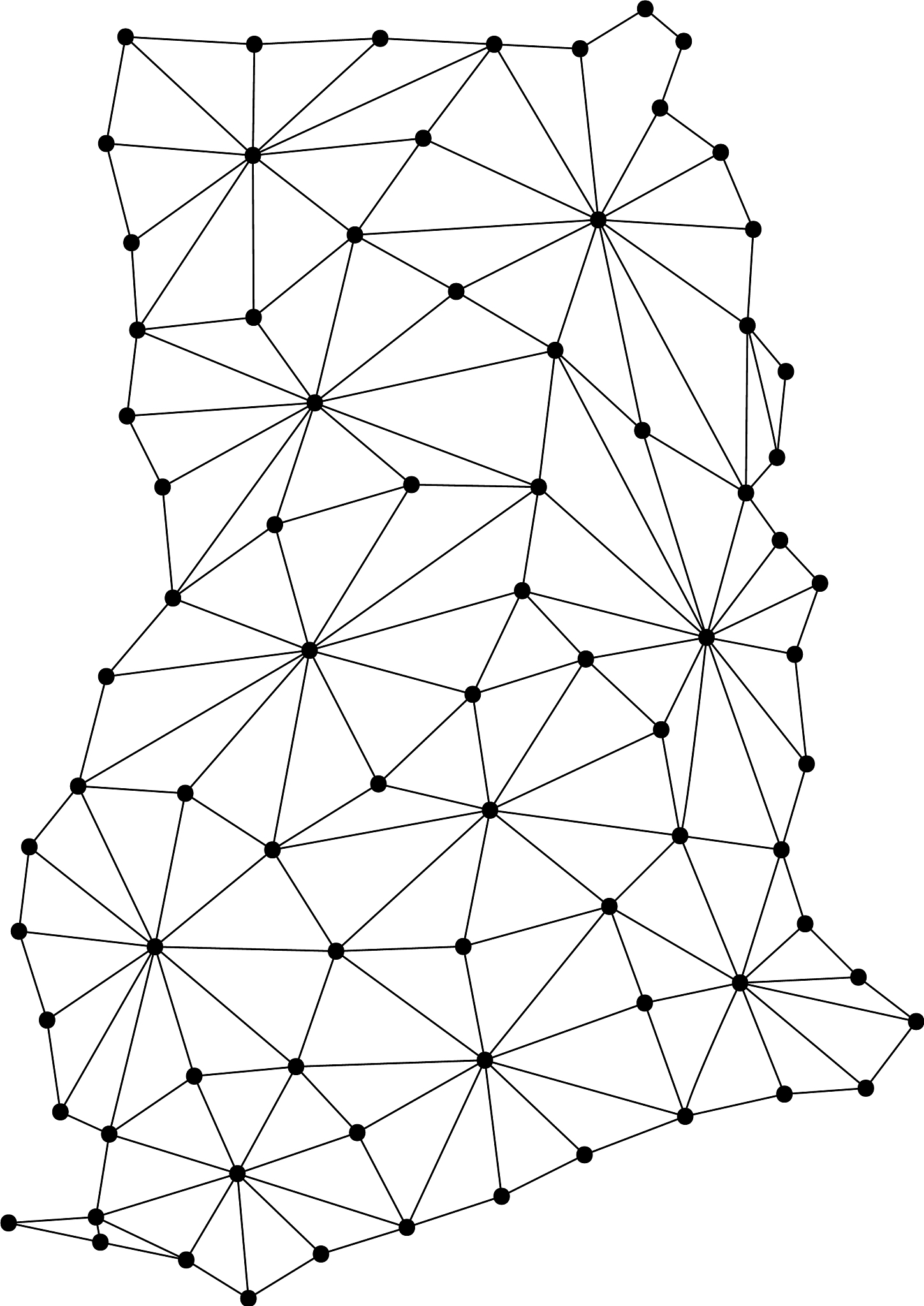 ghana map of polygonal mosaic lines network rays