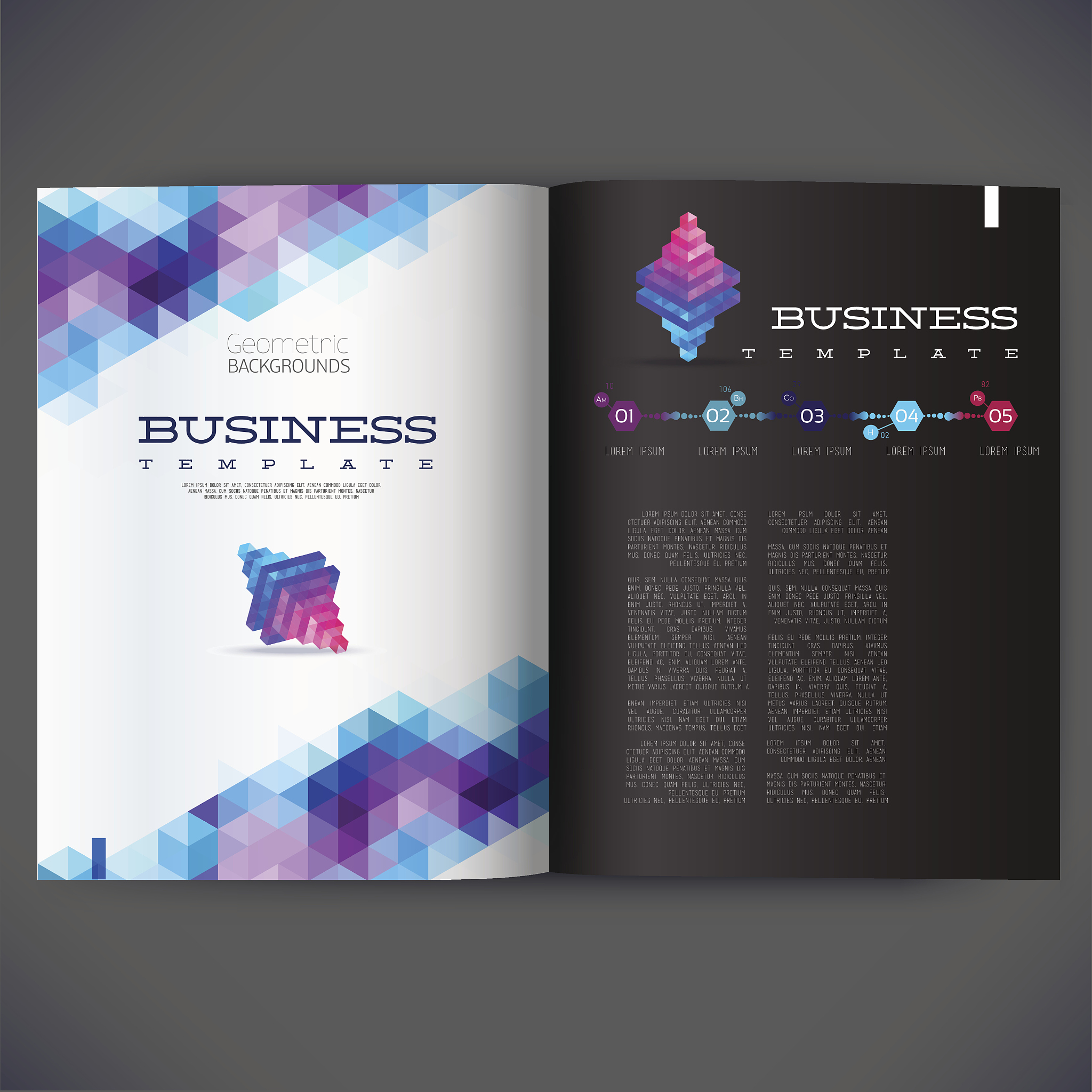 abstract vector template design for the pages of the magazine
