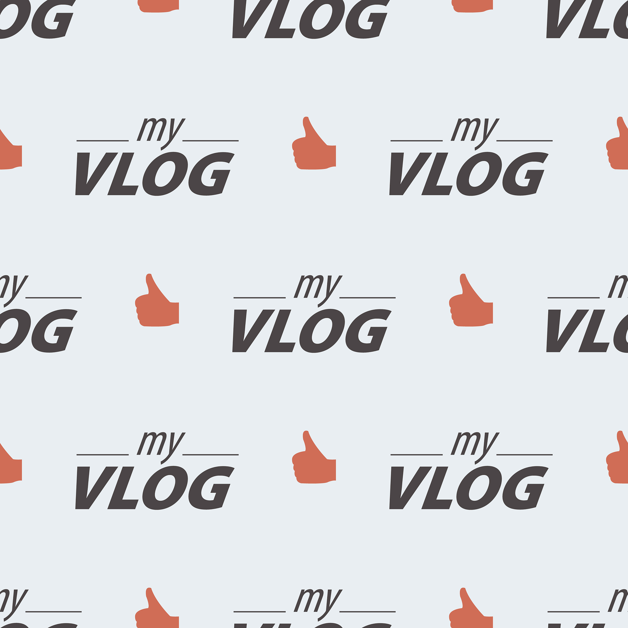 video blog seamless pattern on a light background
