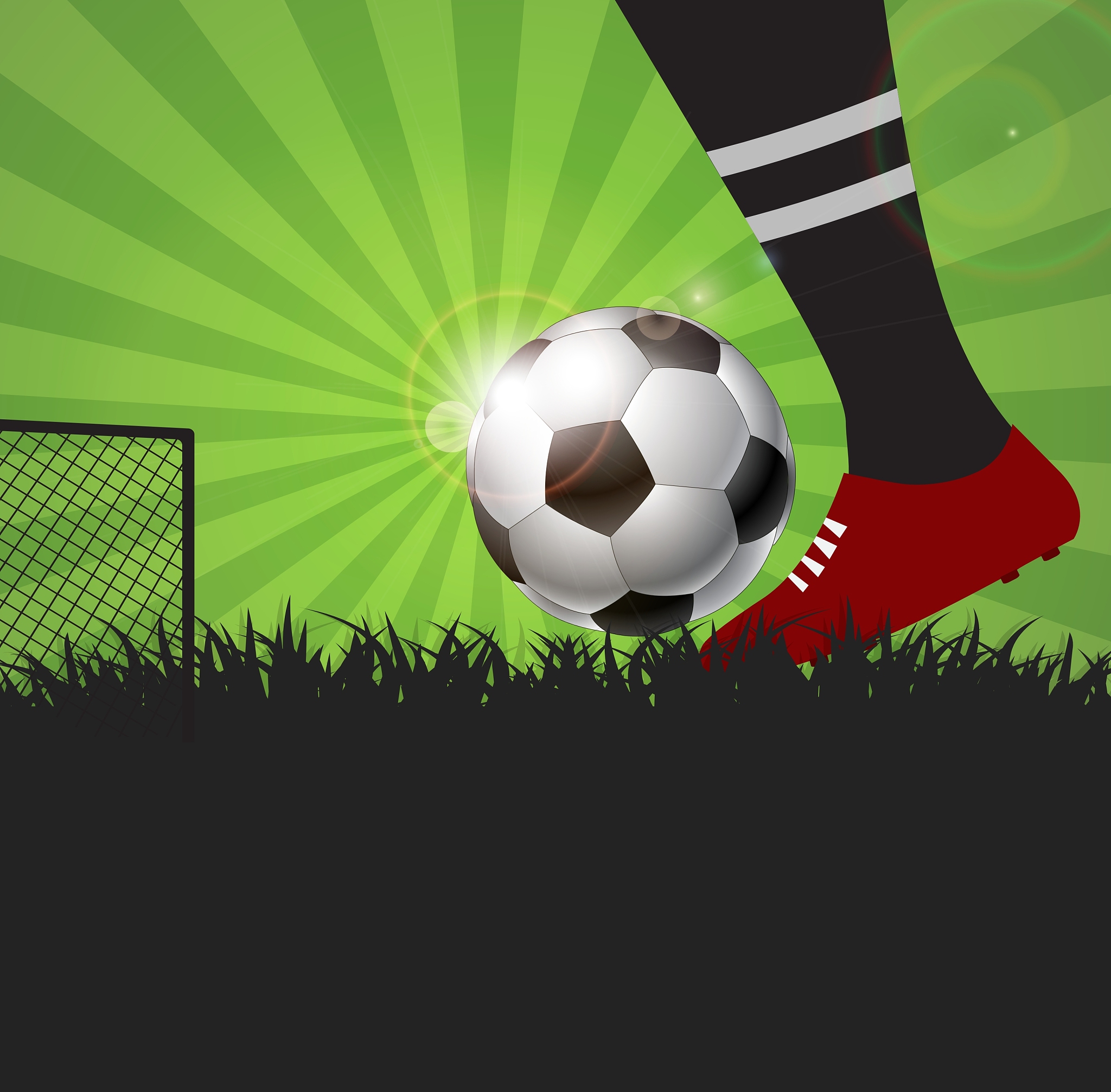 soccer or football player with ball on field