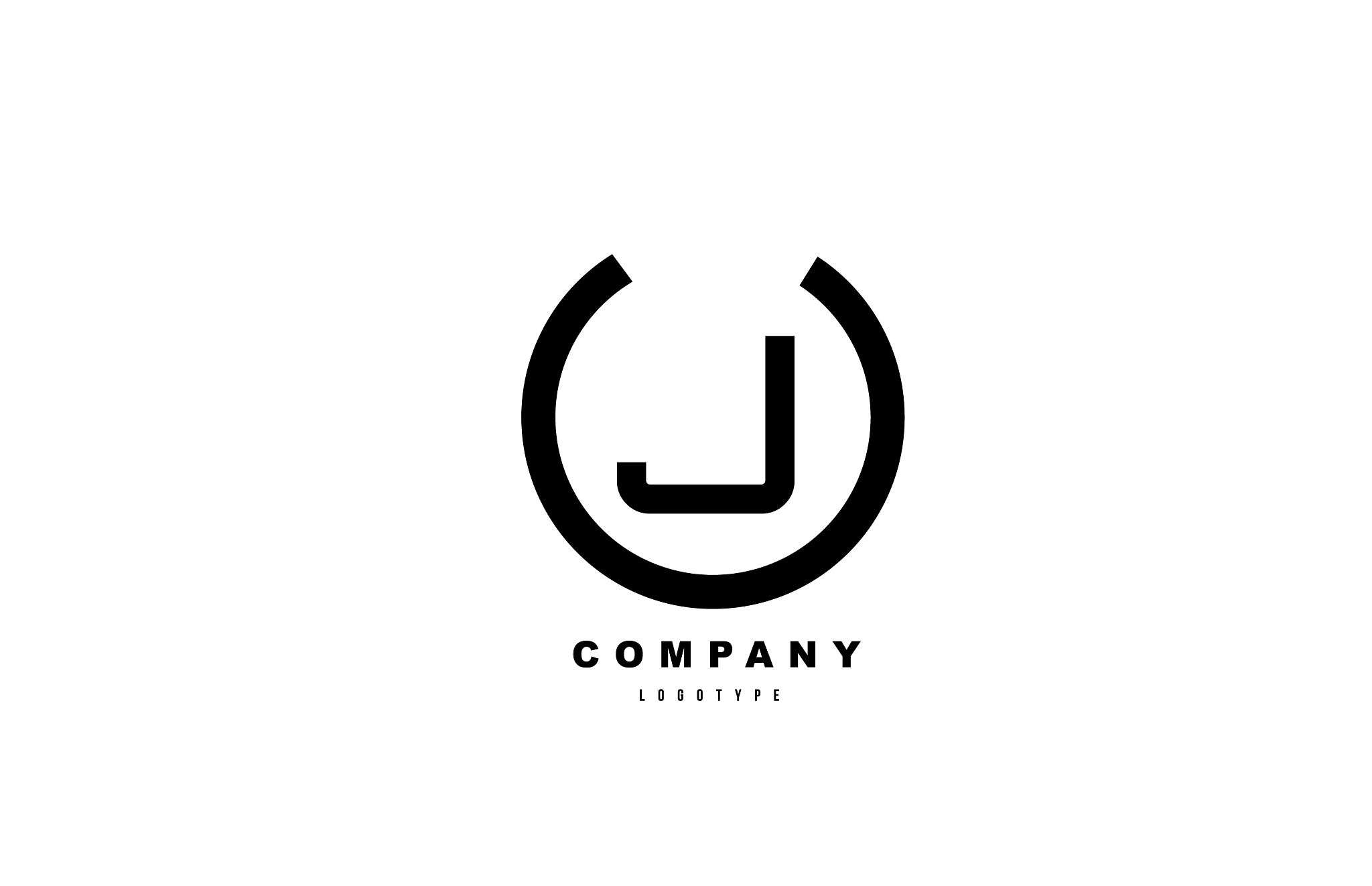 j black and white letter logo alphabet icon