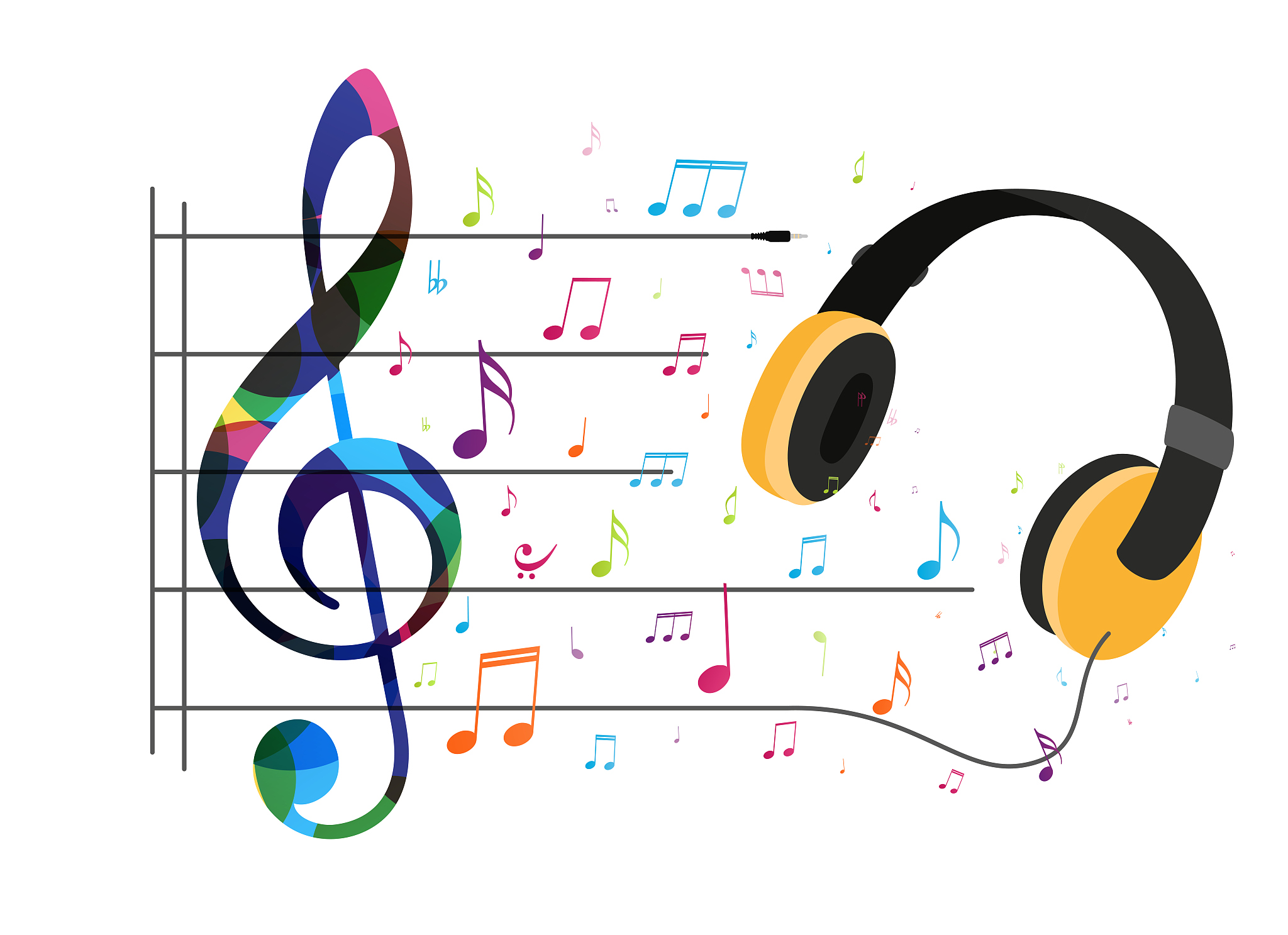 colorful music notes background