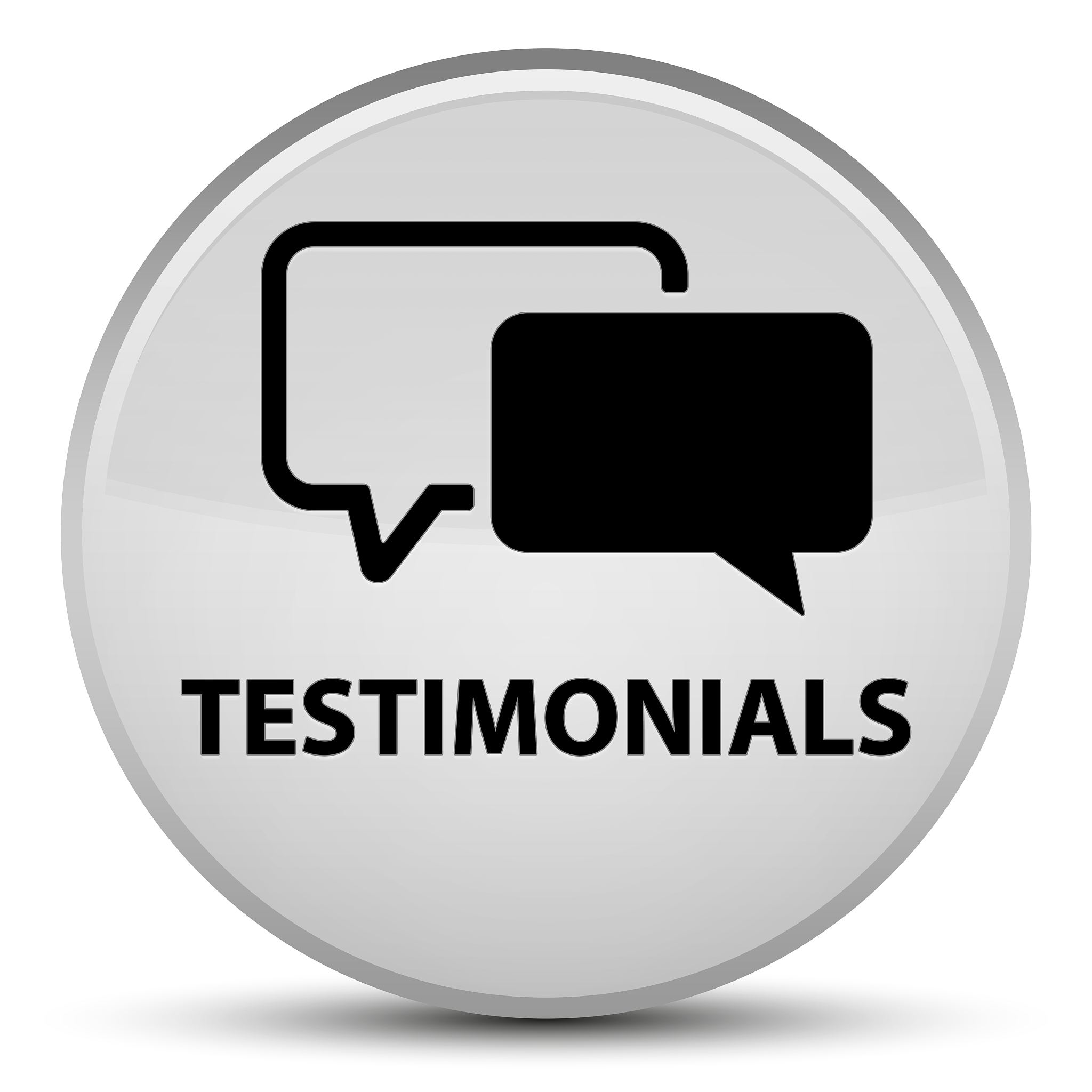 testimonials special white round button