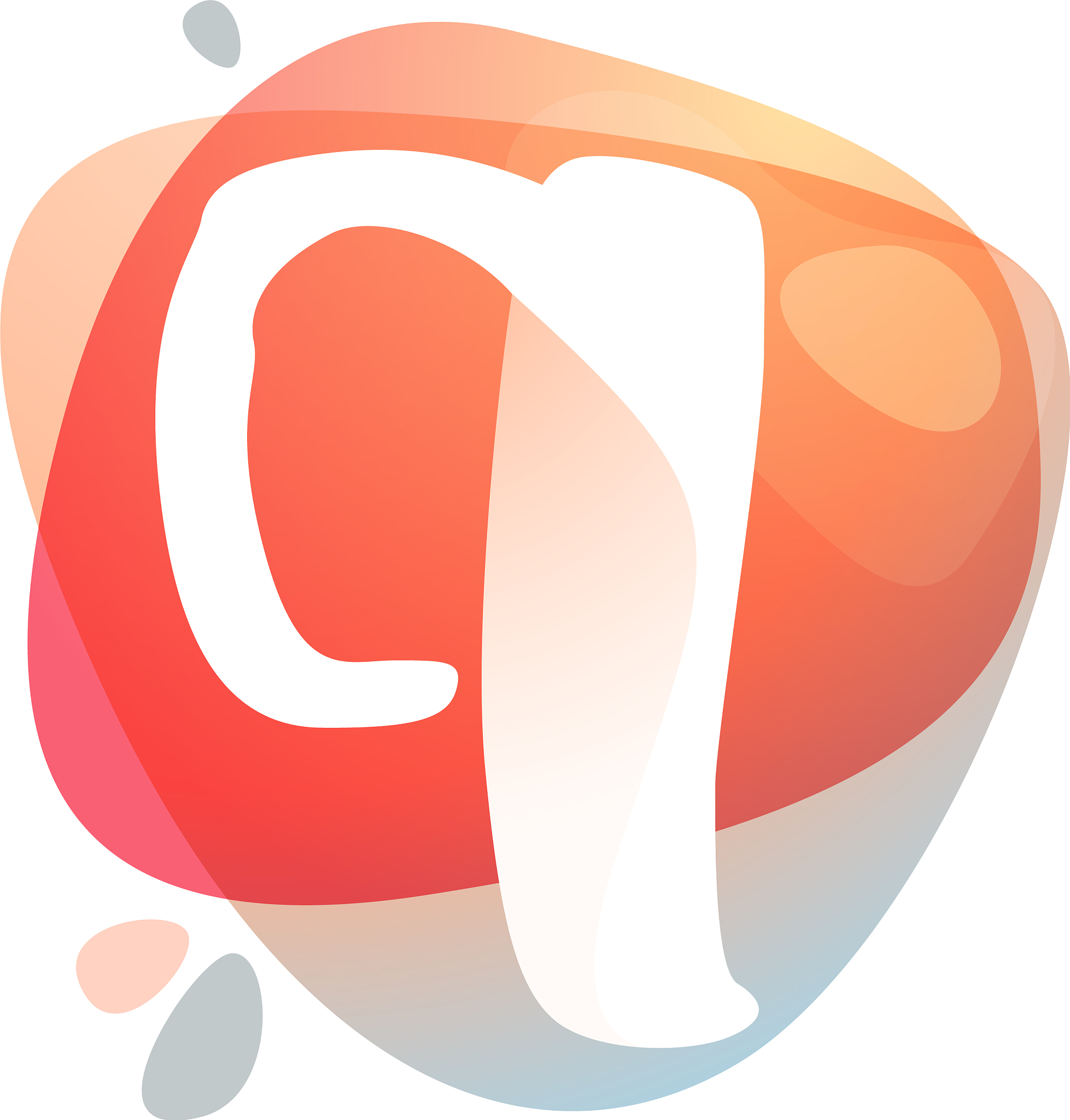 q letter logo at colorful watercolor splash