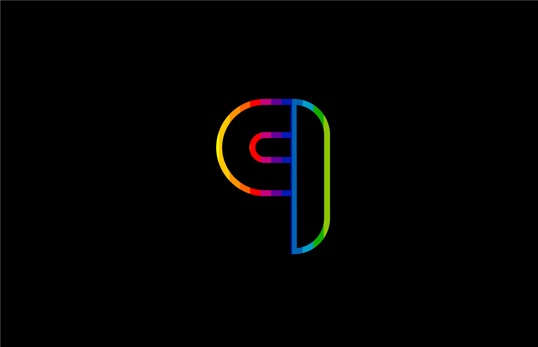 rainbow color colored colorful number 9 logo icon
