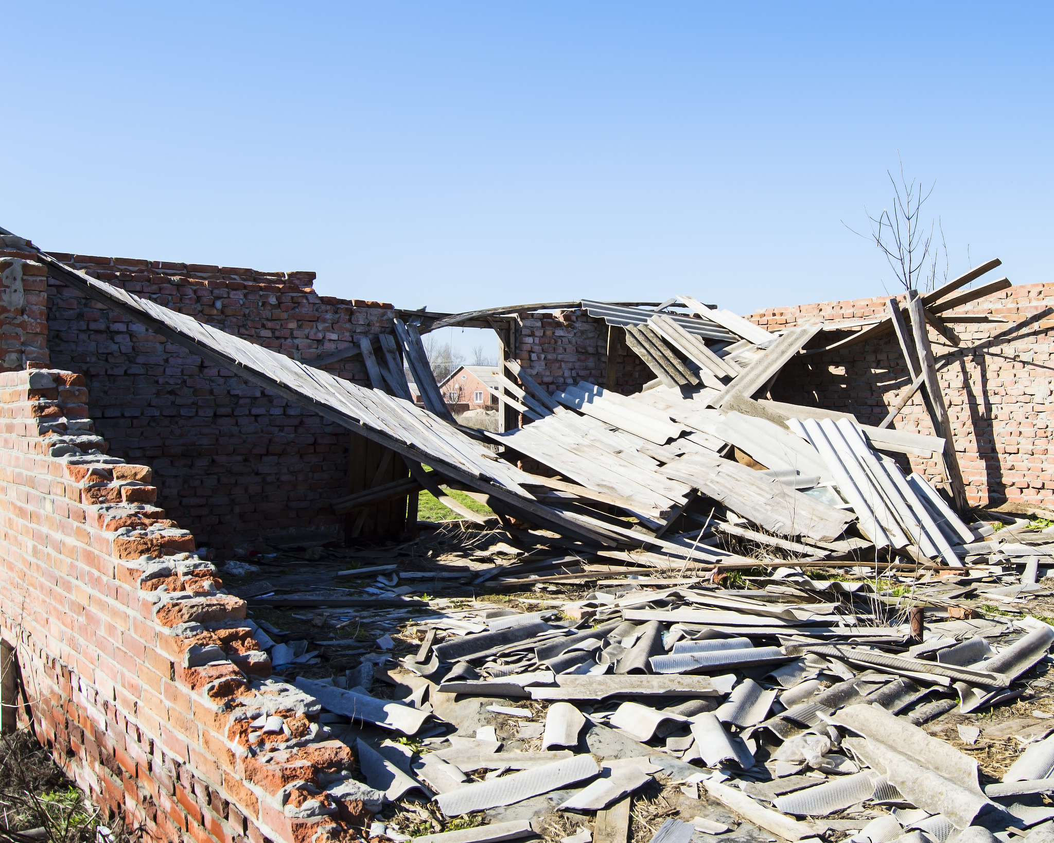 old a collapsed building