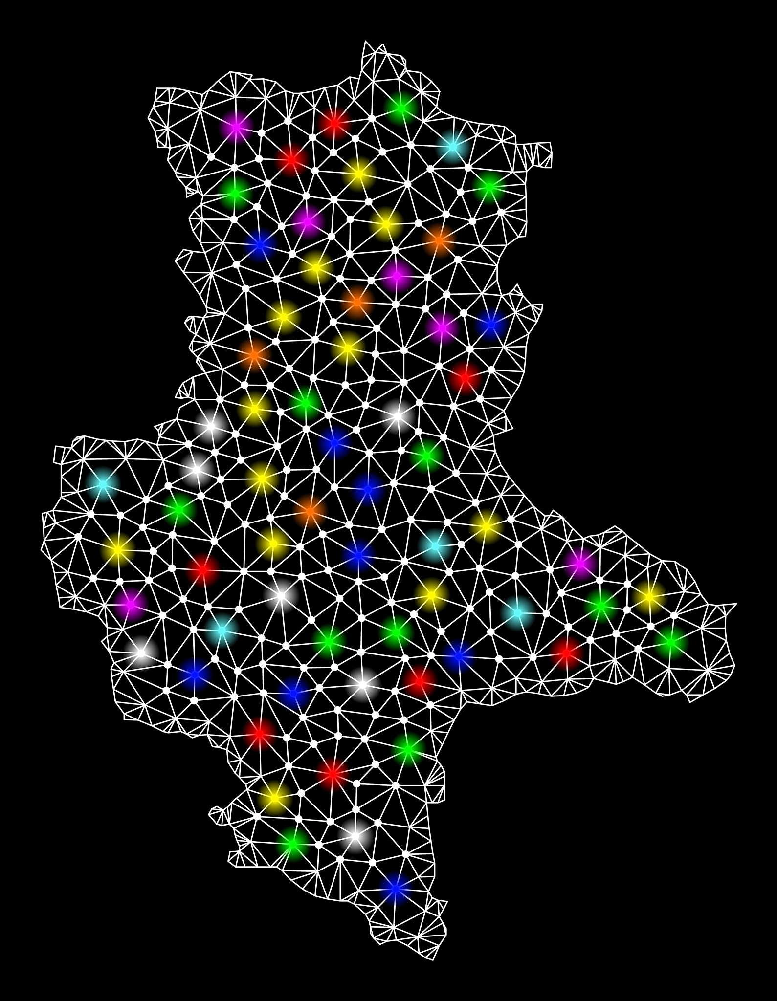 mesh carcass map of saxony-anhalt state with