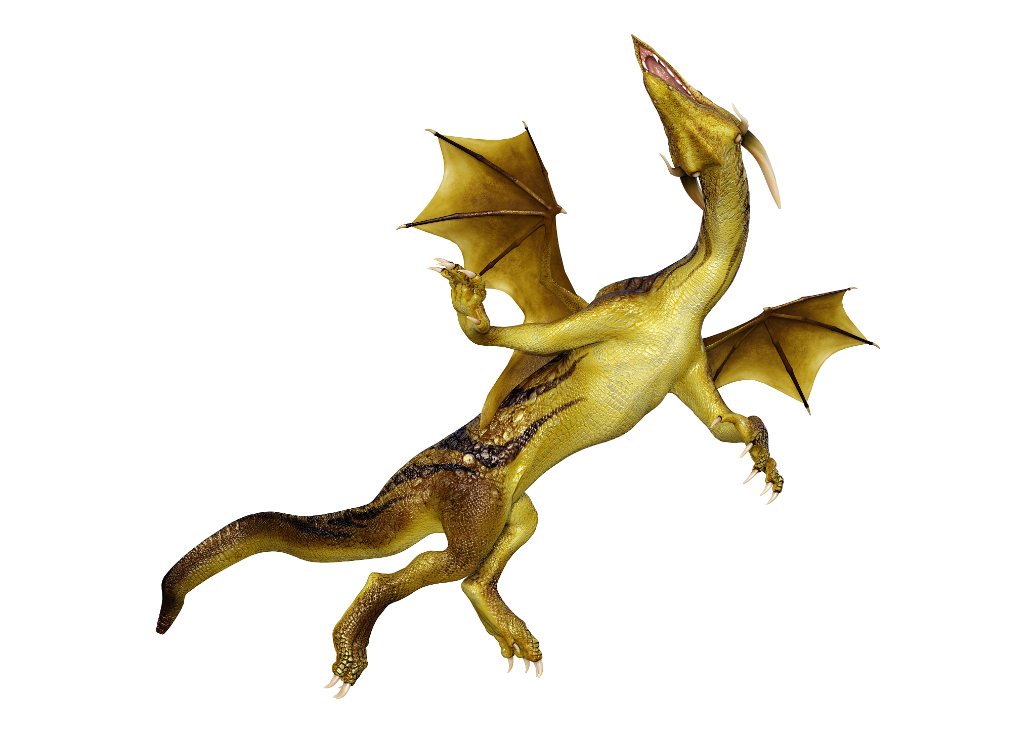 3d illustration fantasy dragon on white