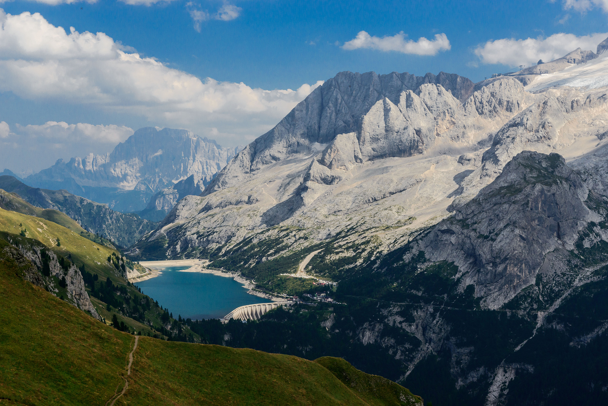 panorama over the marmolada glacier