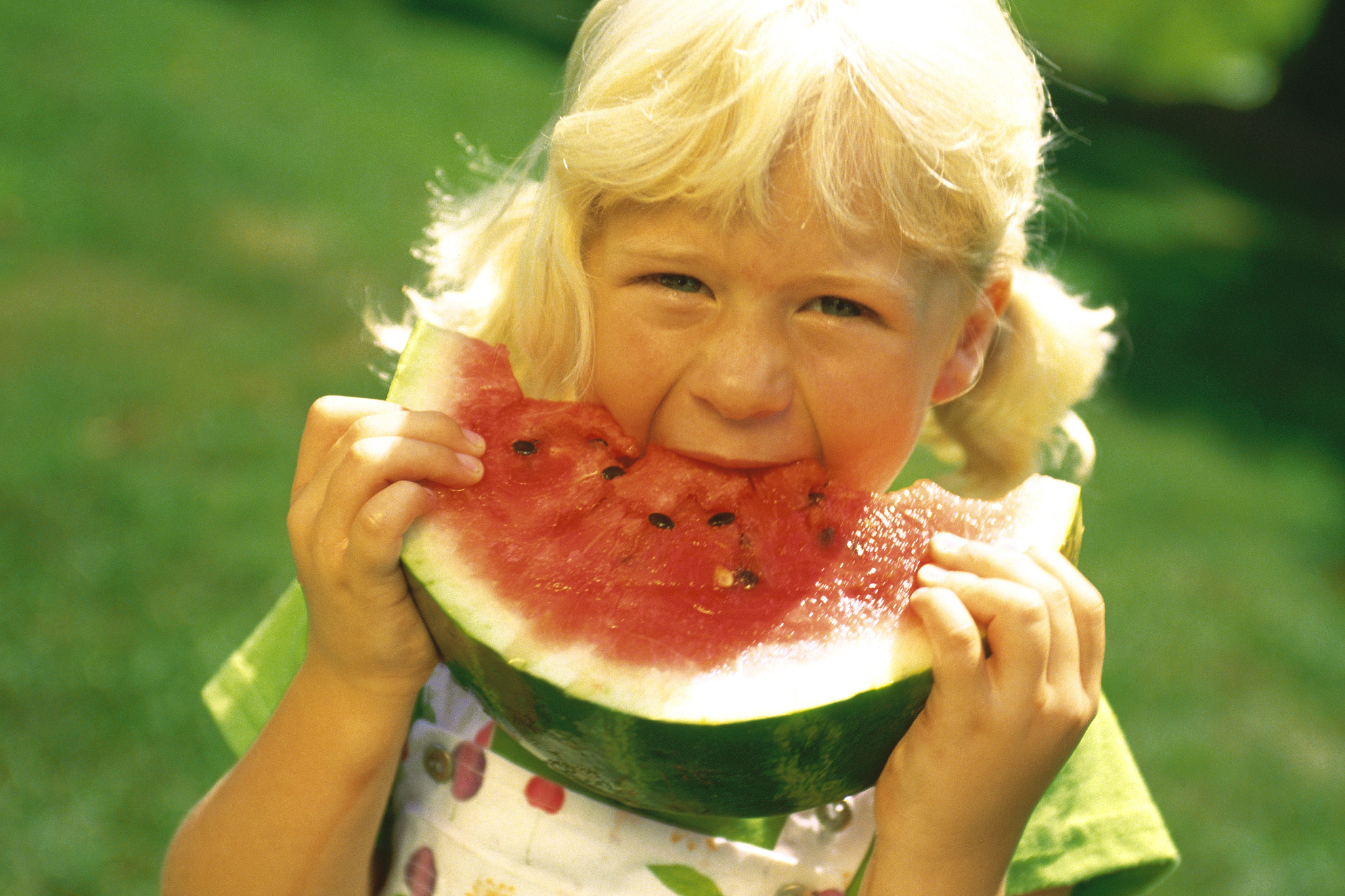 girl eating watermelon