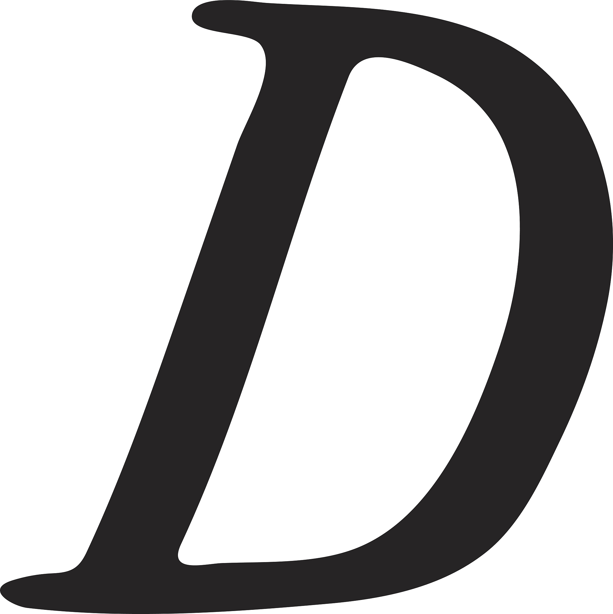 capital letter d painted by brush