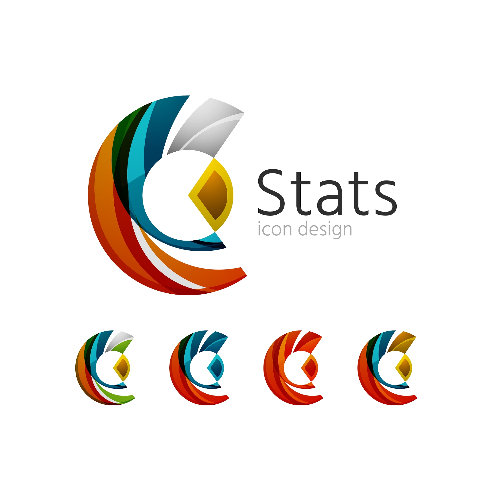 statistics company logo set