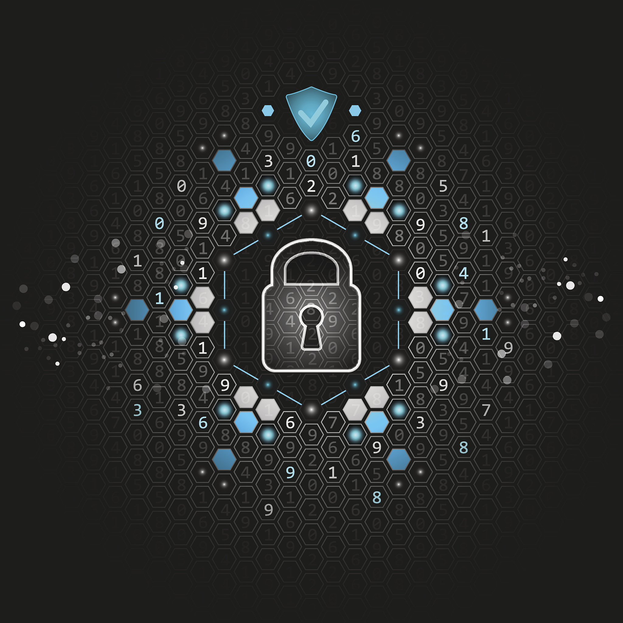 global security concept. abstract dark technological background.