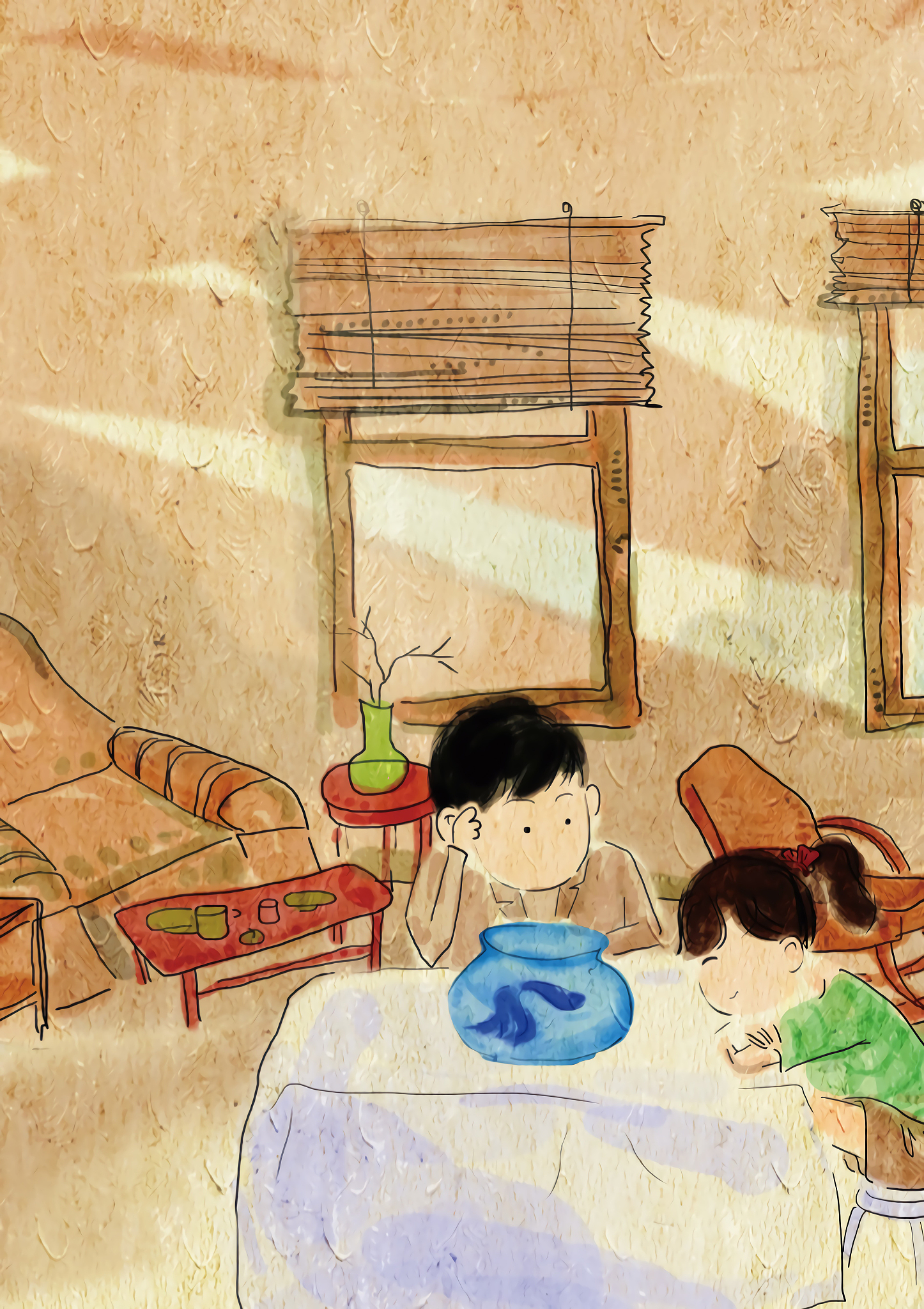 童话<strong>故事</strong>,儿童,绘本,线条画,男孩,手稿,风景,可爱风,两个人,纯洁